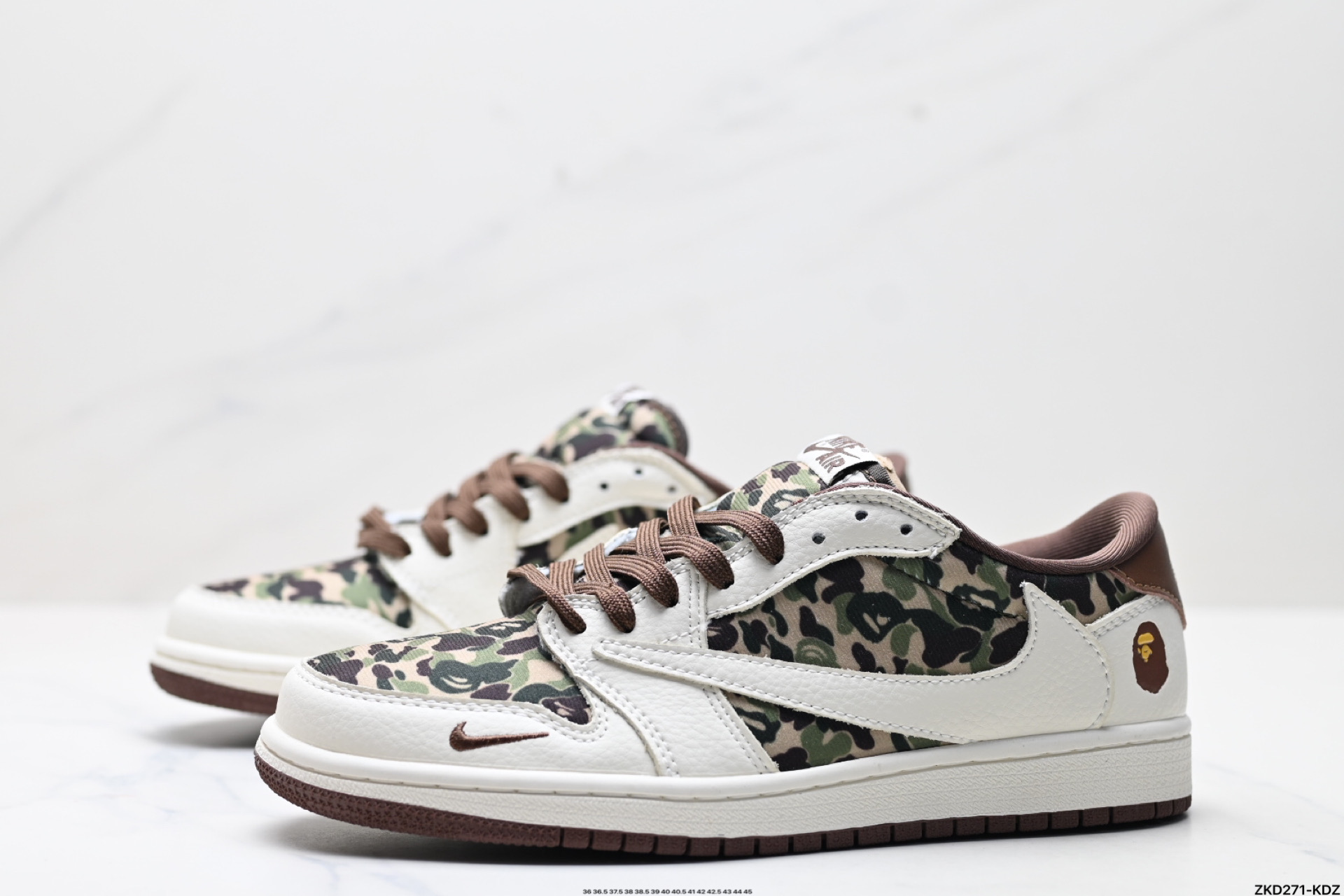 280 AJ1倒勾Travis Scott x Air Jordan 1 ” Reverse Mocha “ AJ1乔1 TS 闪电 联名倒钩 低帮文化篮球鞋  XS2024-019