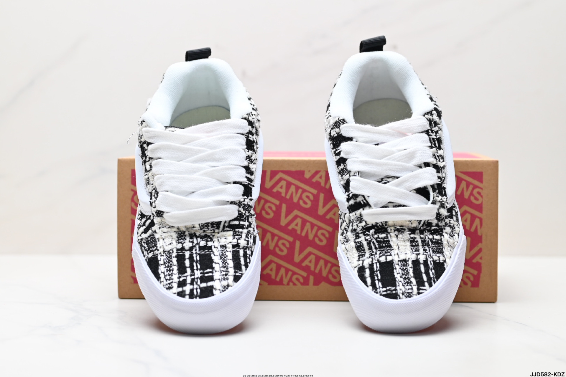 140 范斯Vans Knu-Skool 千鸟格 小香风 耐磨 低帮 板鞋
