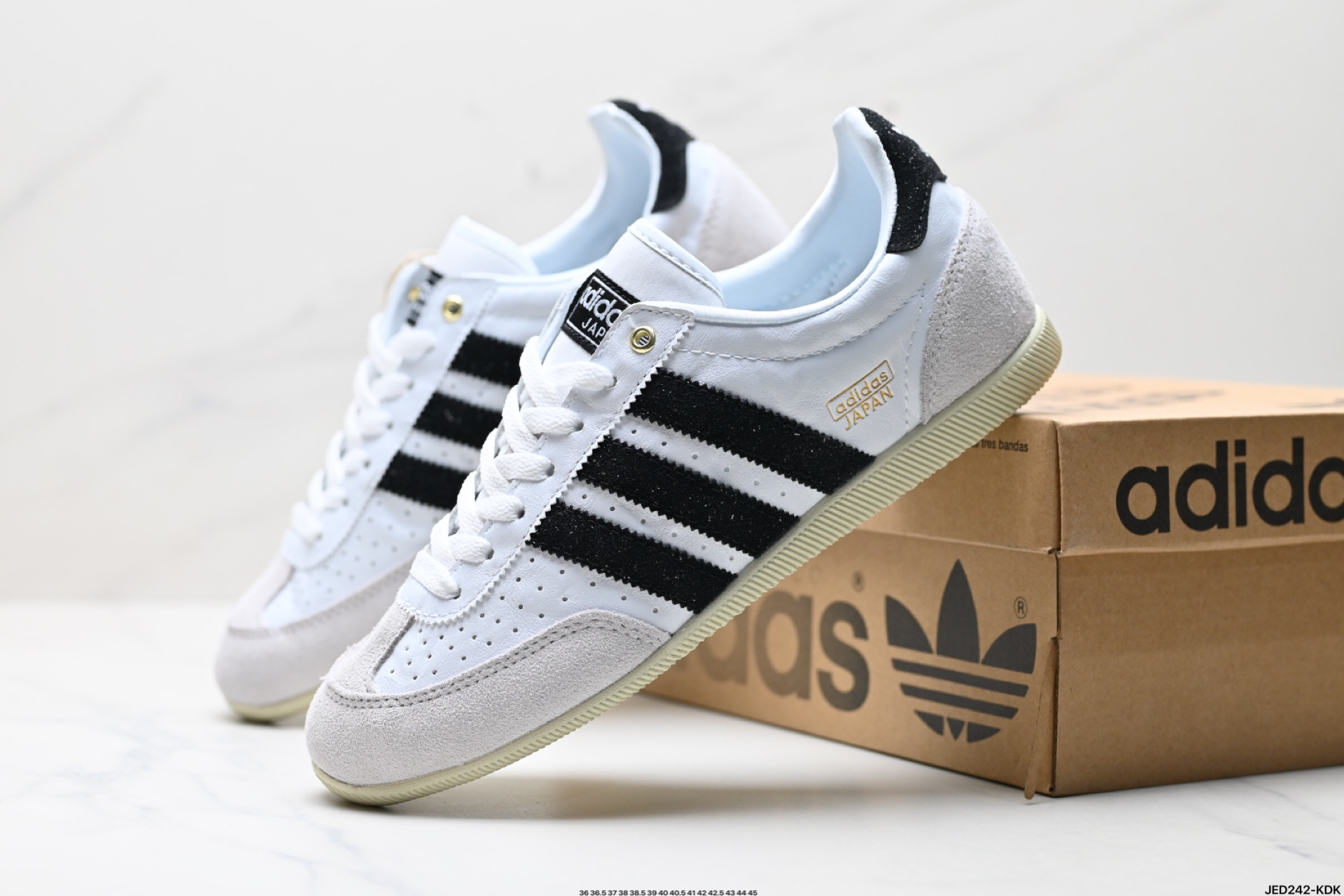 160 「T头鞋」JAPAN W复古薄底经典运动鞋女adidas阿迪达斯三叶草  lH5490