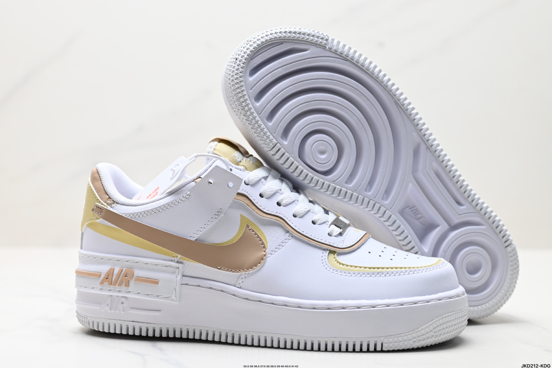 170 耐克NIKE WMNS Air Force 1 Shadow全新少女系解构主义设计 马卡龙空军一号轻量增高低帮百搭板鞋 DZ1847-111