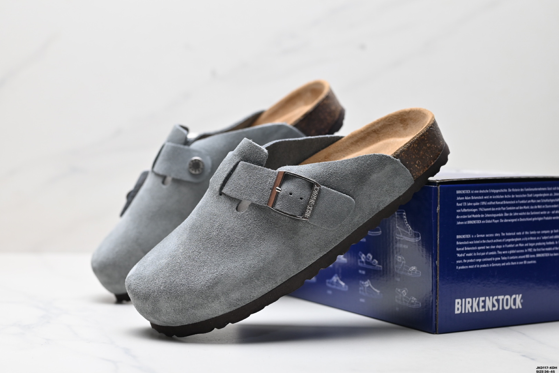 170 Birkenstock Boston Suede Shearling 波士顿系列士低帮包头露跟休闲鞋