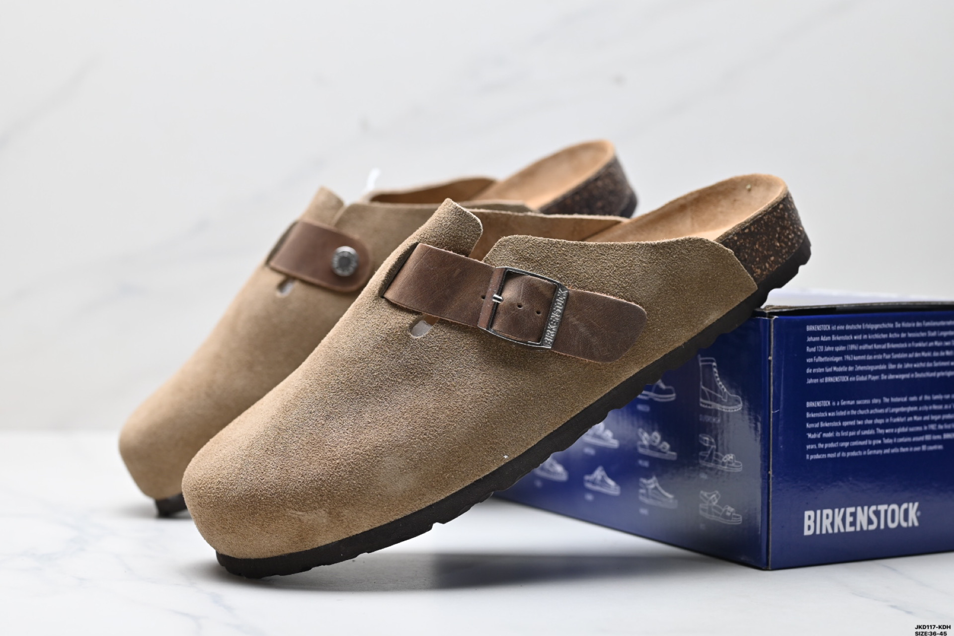 170 Birkenstock Boston Suede Shearling 波士顿系列士低帮包头露跟休闲鞋