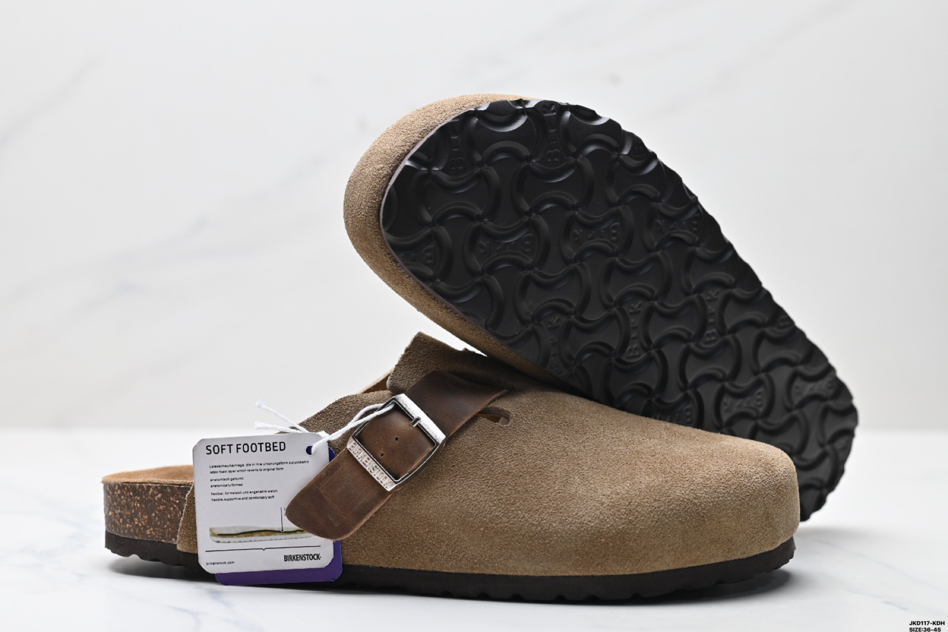 170 Birkenstock Boston Suede Shearling 波士顿系列士低帮包头露跟休闲鞋