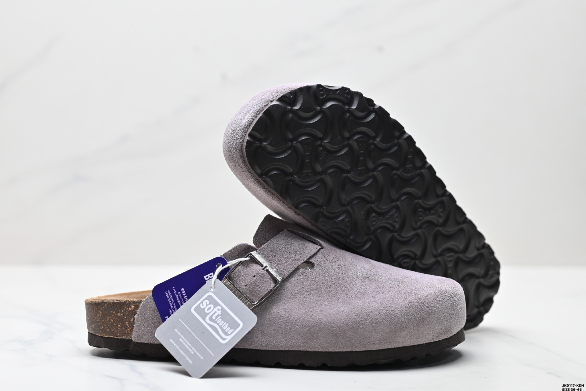 170 Birkenstock Boston Suede Shearling 波士顿系列士低帮包头露跟休闲鞋