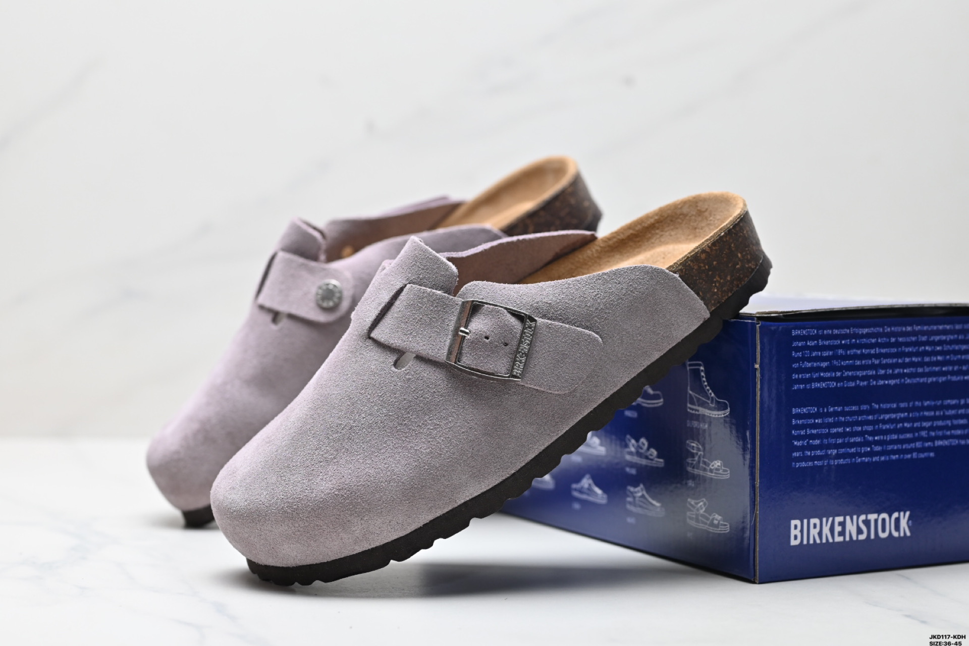 170 Birkenstock Boston Suede Shearling 波士顿系列士低帮包头露跟休闲鞋