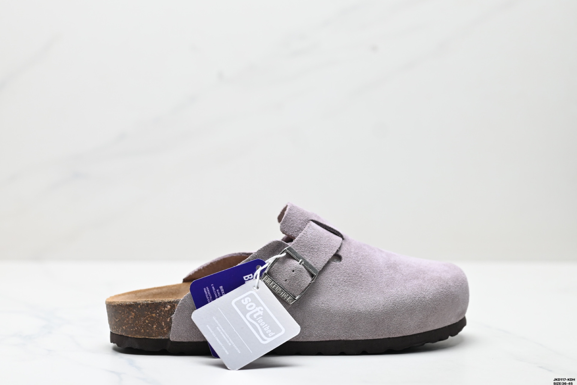 170 Birkenstock Boston Suede Shearling 波士顿系列士低帮包头露跟休闲鞋