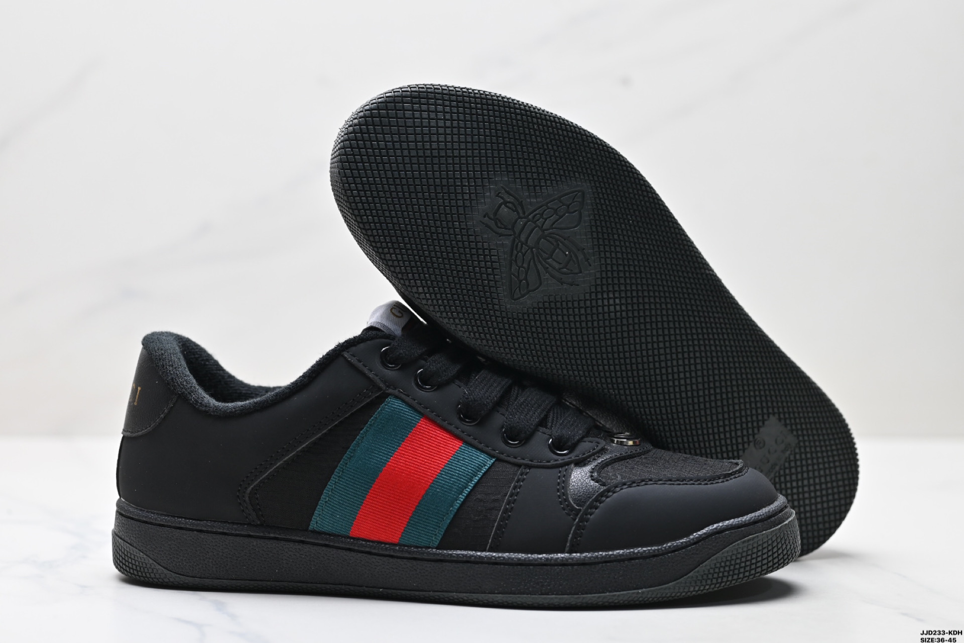 Gucci Screener Zapatillas Clásicas de Cuero Negro con Detalles Distintivos 6 i1743959374884 9513 0 4