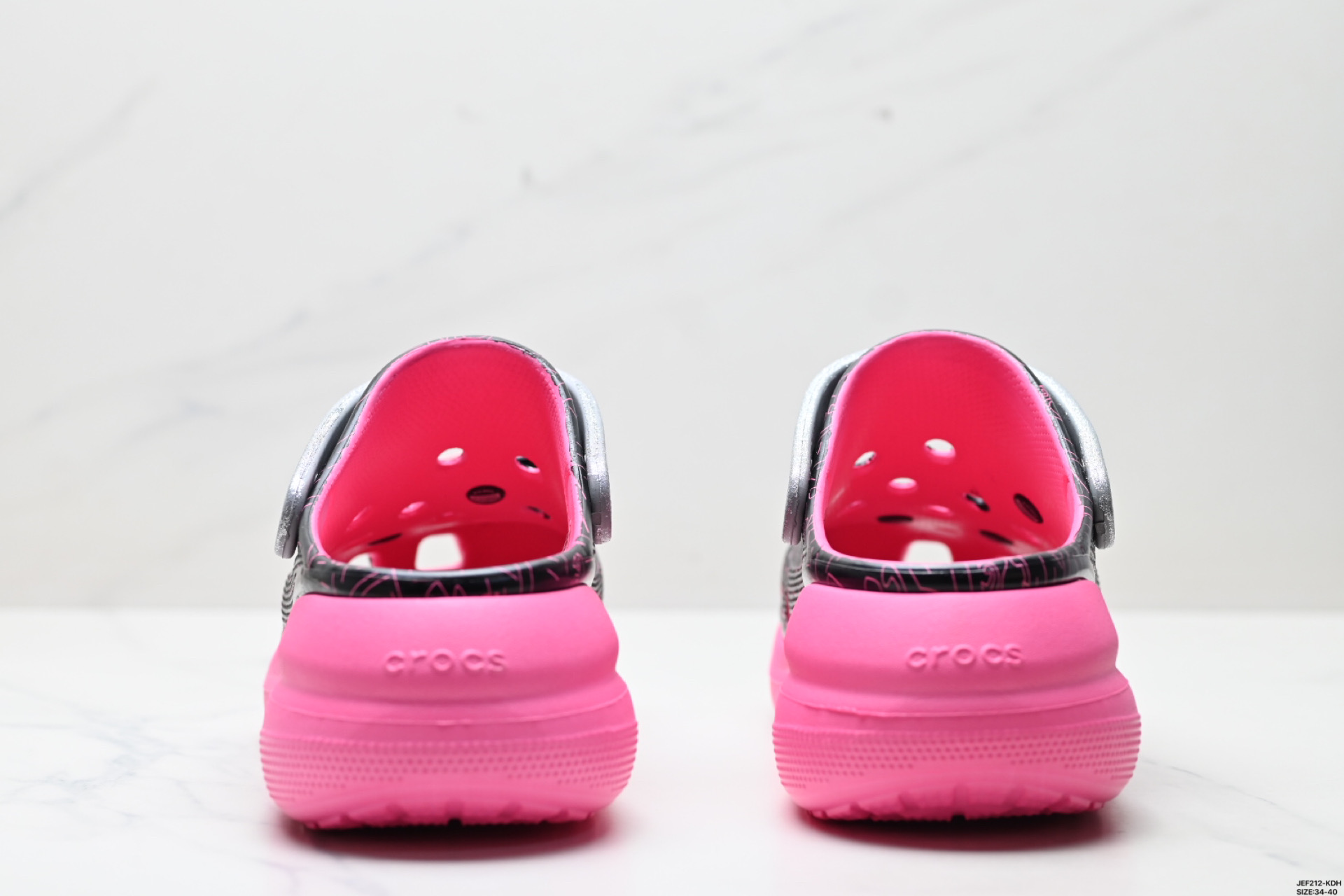 165 Crocs卡洛驰泡芙厚底洞洞鞋女联名限量款增高户外沙滩鞋凉鞋拖鞋