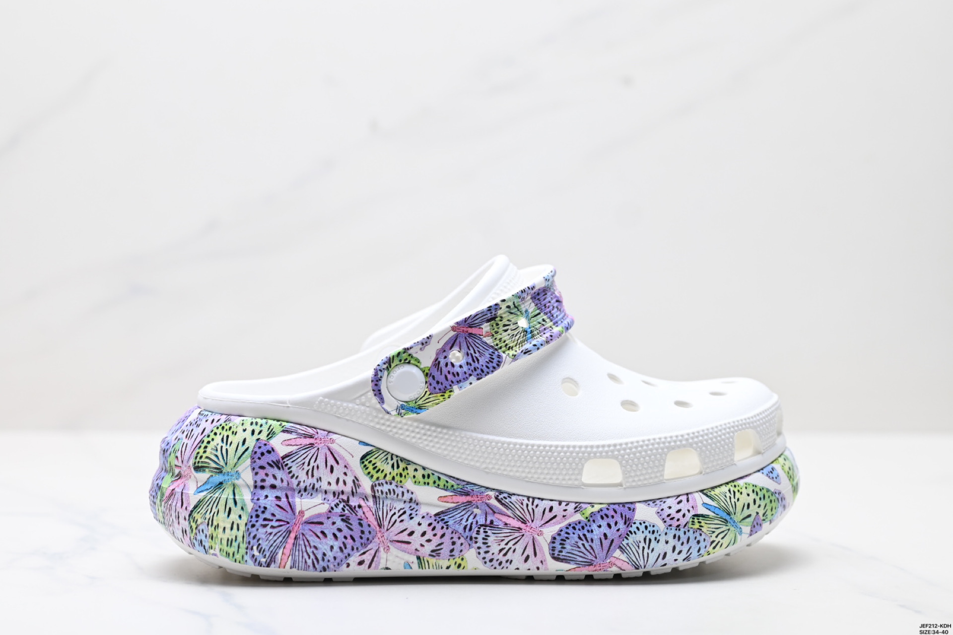 165 Crocs卡洛驰泡芙厚底洞洞鞋女联名限量款增高户外沙滩鞋凉鞋拖鞋