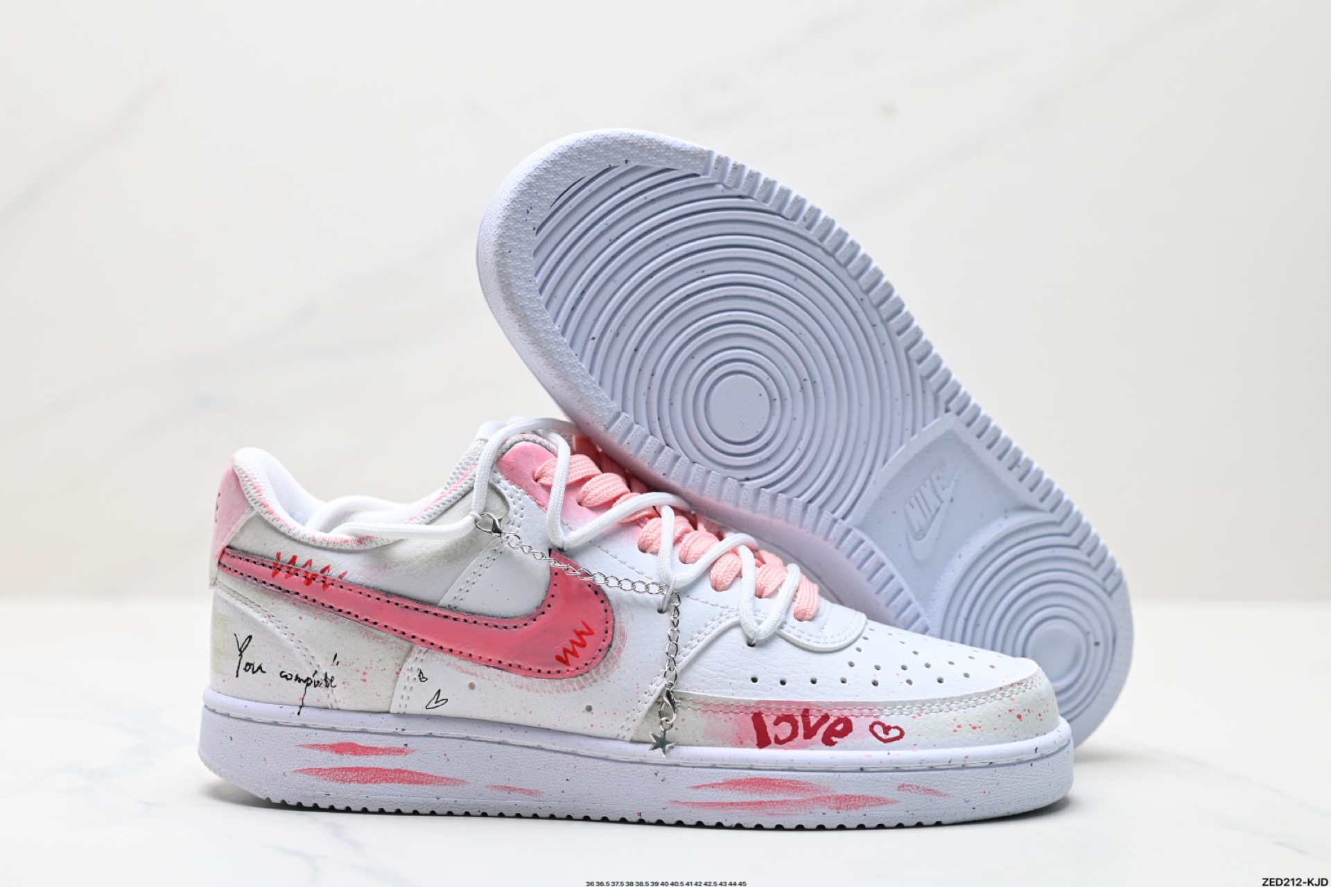 270 NIKE COURT VISION LO ‘DIY’定制 低帮百搭 透气休闲运动板鞋  DH2987-213
