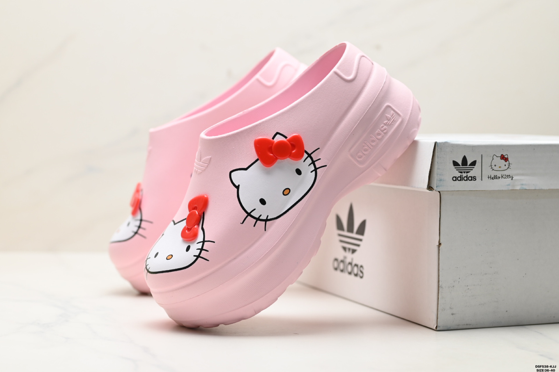 105 Adidas originals AdiFOM Stan Smith Mule W 厚底穆勒厨师鞋 Hello Kitty 凯蒂猫包头拖鞋