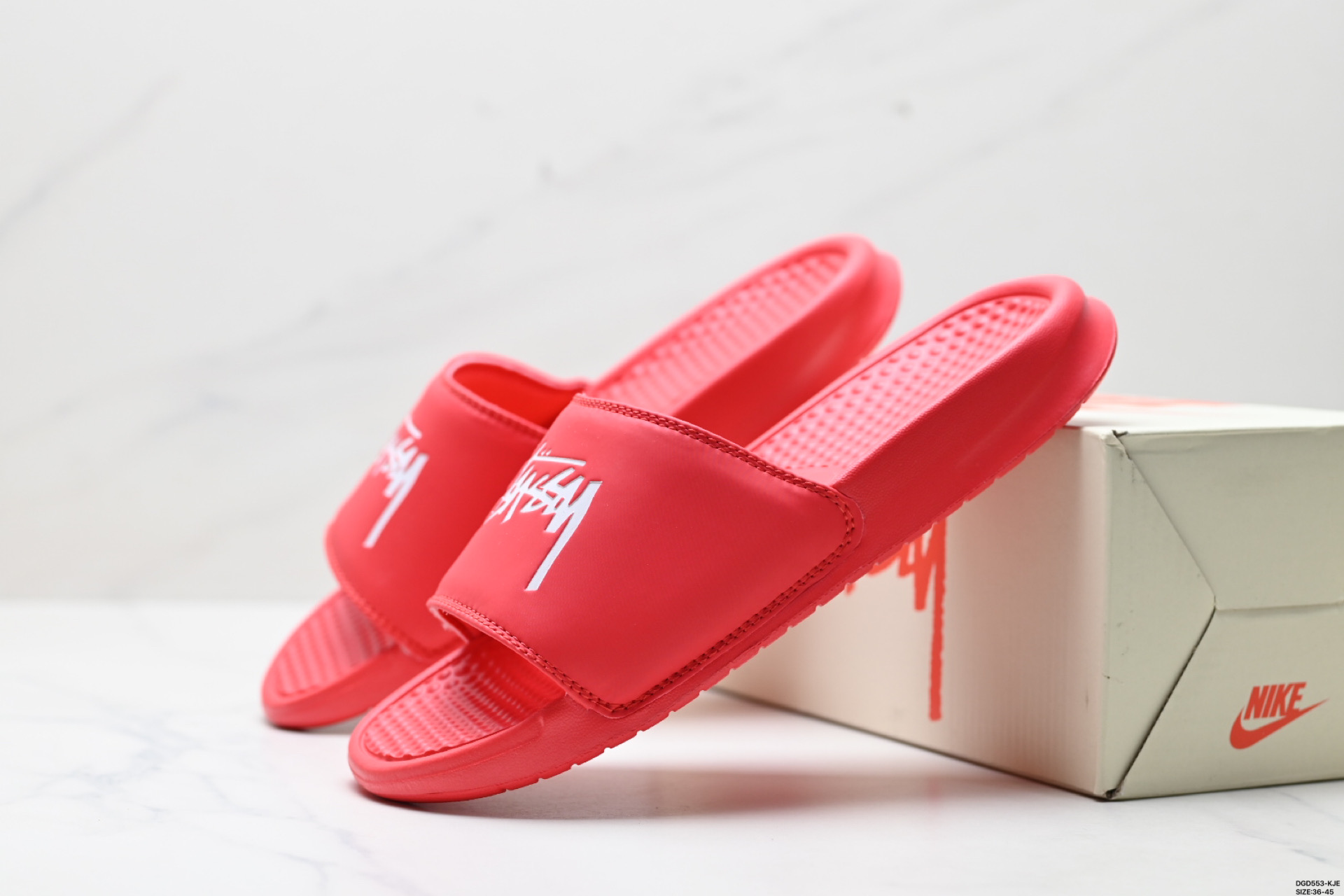 80 NiKE斯图西拖鞋联名款stussy拖鞋沙滩情侣休闲外穿一字拖  CW2787-300