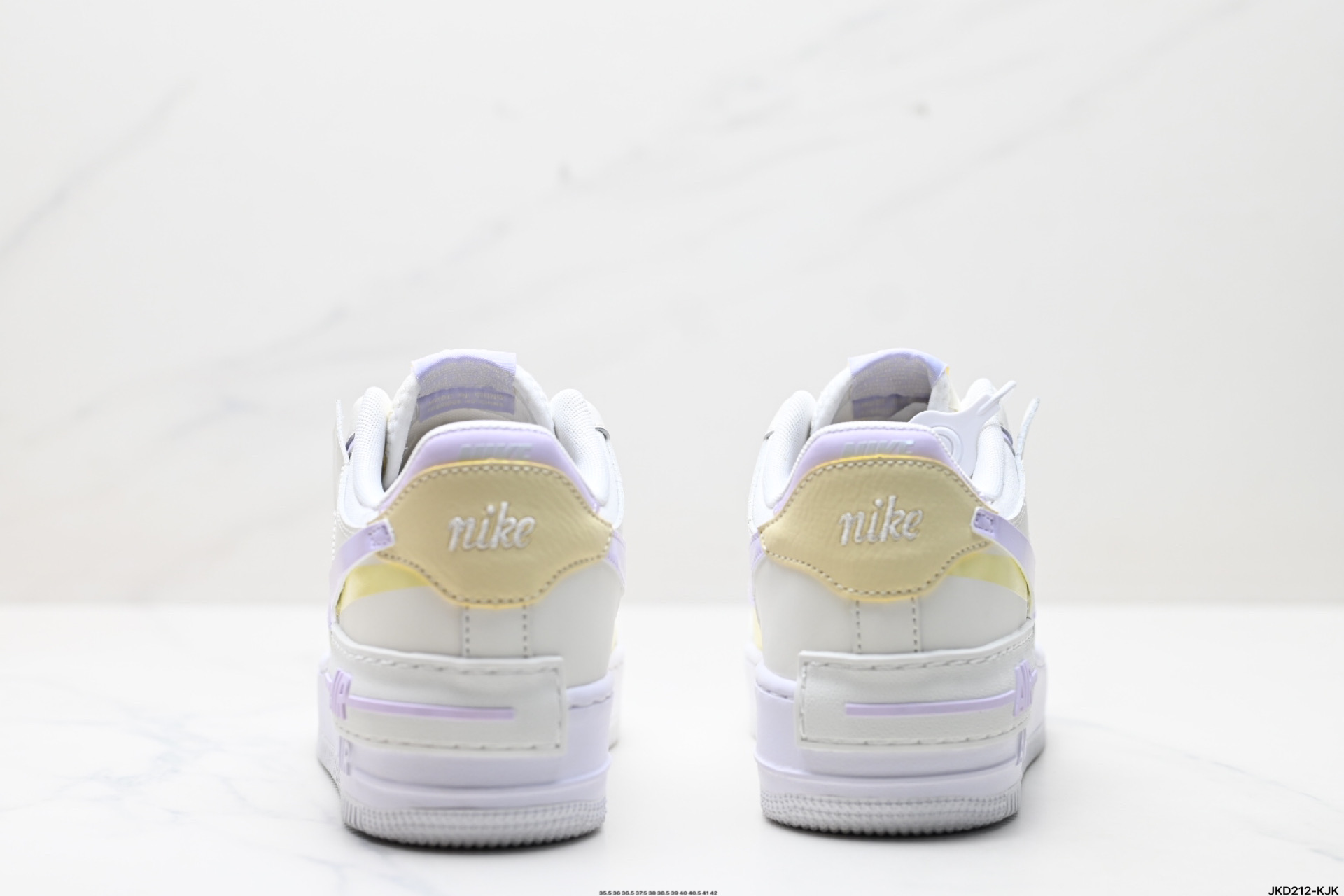 耐克NIKE WMNS Air Force 1 Shadow全新少女系解构主义设计 马卡龙空军一号轻量增高低帮百搭板鞋 DZ1847-113