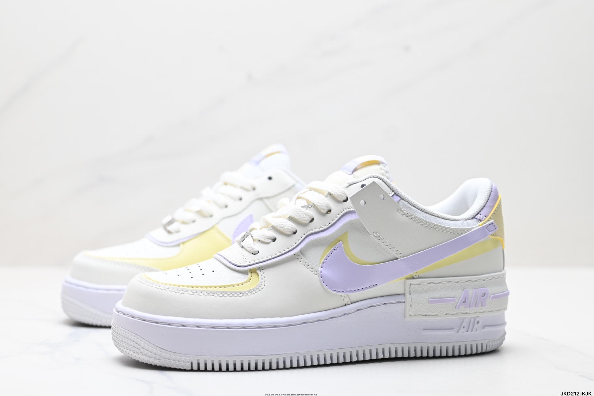 耐克NIKE WMNS Air Force 1 Shadow全新少女系解构主义设计 马卡龙空军一号轻量增高低帮百搭板鞋 DZ1847-113