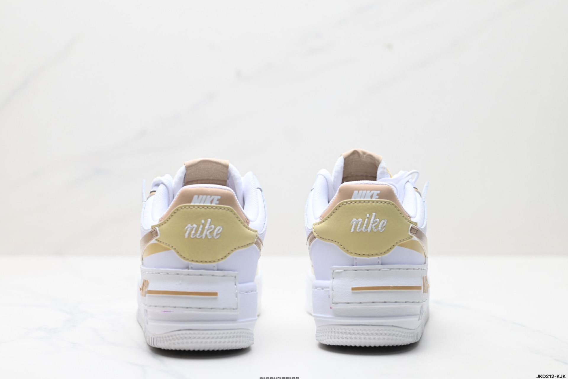 耐克NIKE WMNS Air Force 1 Shadow全新少女系解构主义设计 马卡龙空军一号轻量增高低帮百搭板鞋 DZ1847-111