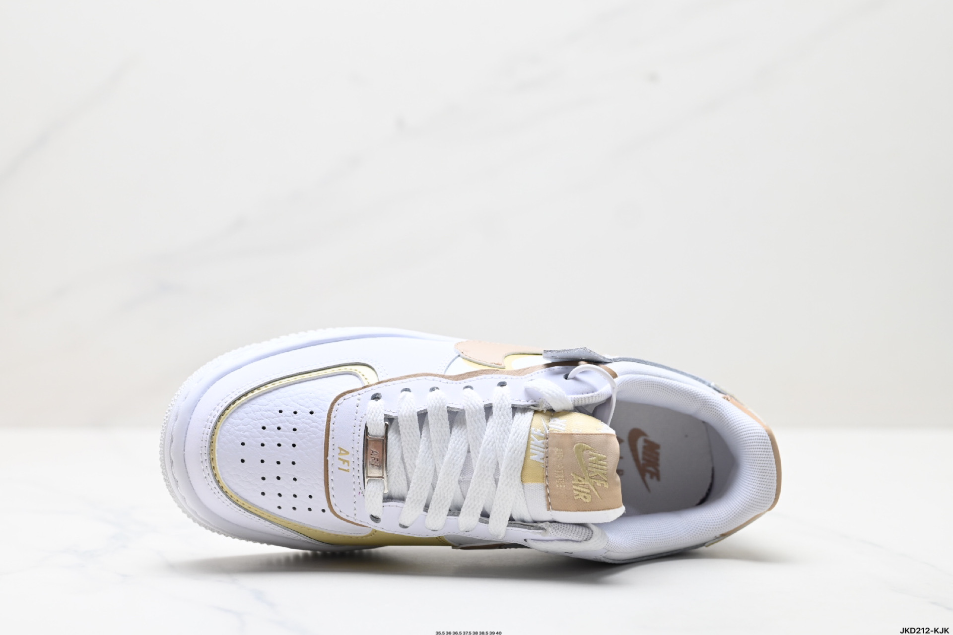 耐克NIKE WMNS Air Force 1 Shadow全新少女系解构主义设计 马卡龙空军一号轻量增高低帮百搭板鞋 DZ1847-111
