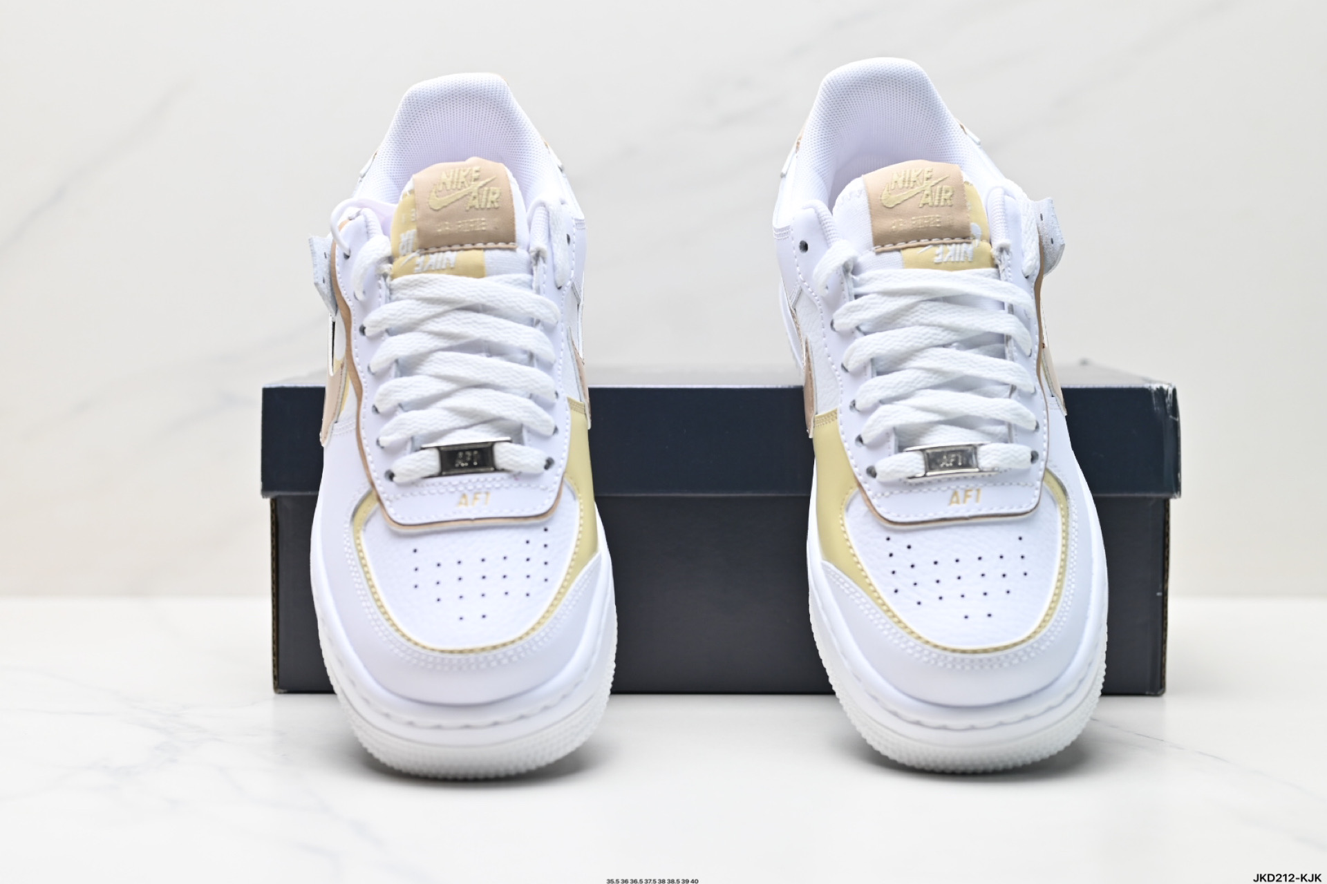 耐克NIKE WMNS Air Force 1 Shadow全新少女系解构主义设计 马卡龙空军一号轻量增高低帮百搭板鞋 DZ1847-111