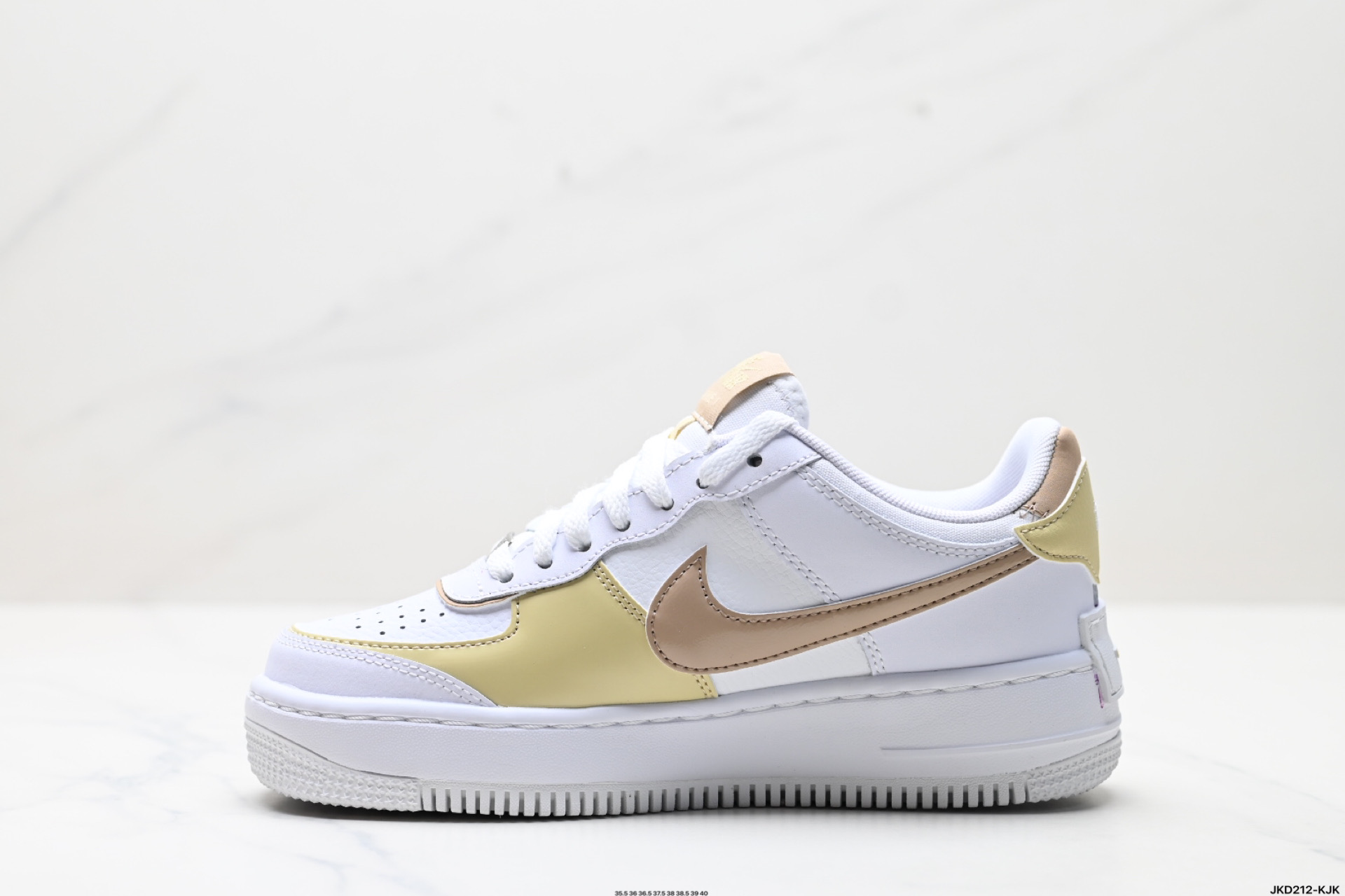 耐克NIKE WMNS Air Force 1 Shadow全新少女系解构主义设计 马卡龙空军一号轻量增高低帮百搭板鞋 DZ1847-111