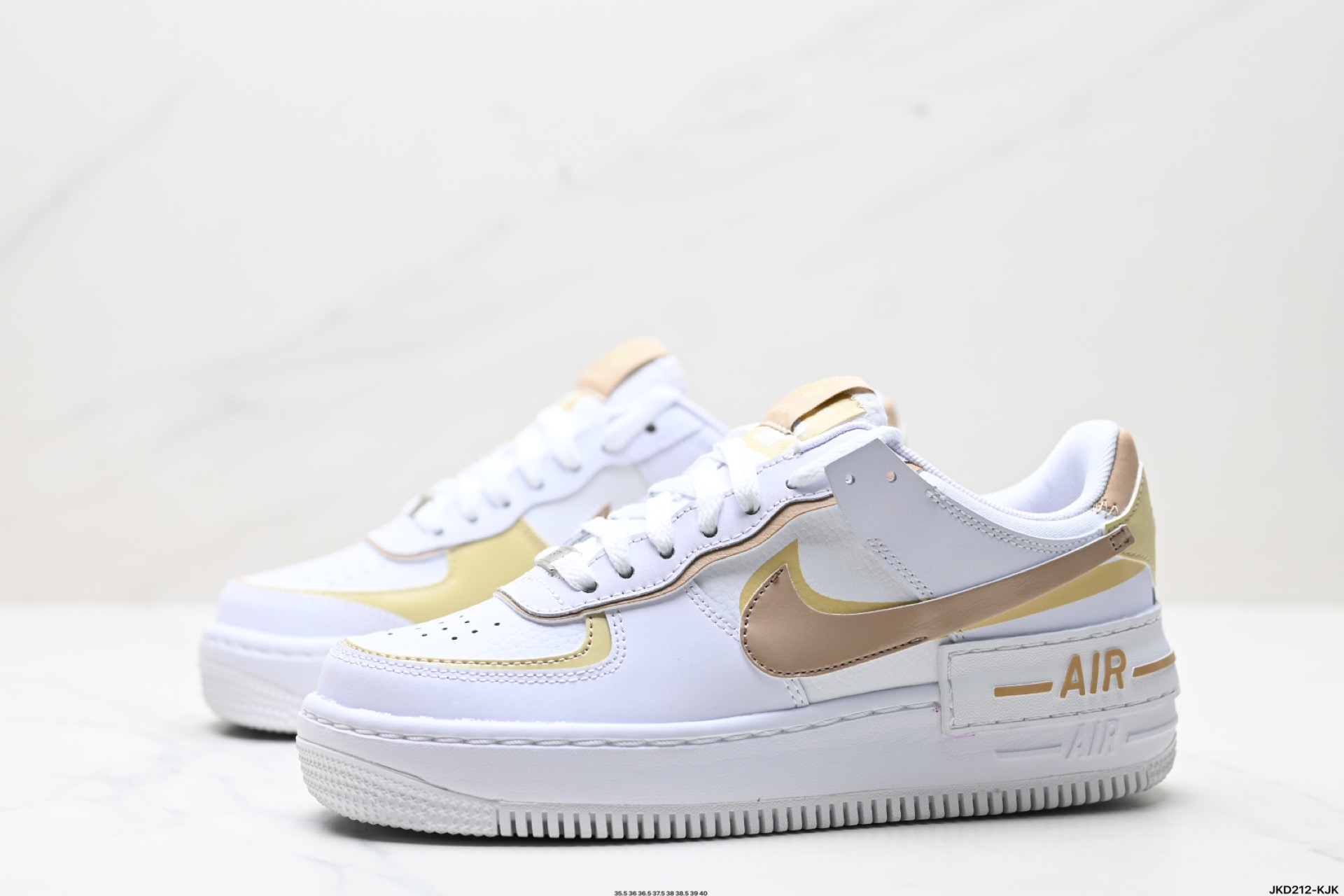 耐克NIKE WMNS Air Force 1 Shadow全新少女系解构主义设计 马卡龙空军一号轻量增高低帮百搭板鞋 DZ1847-111