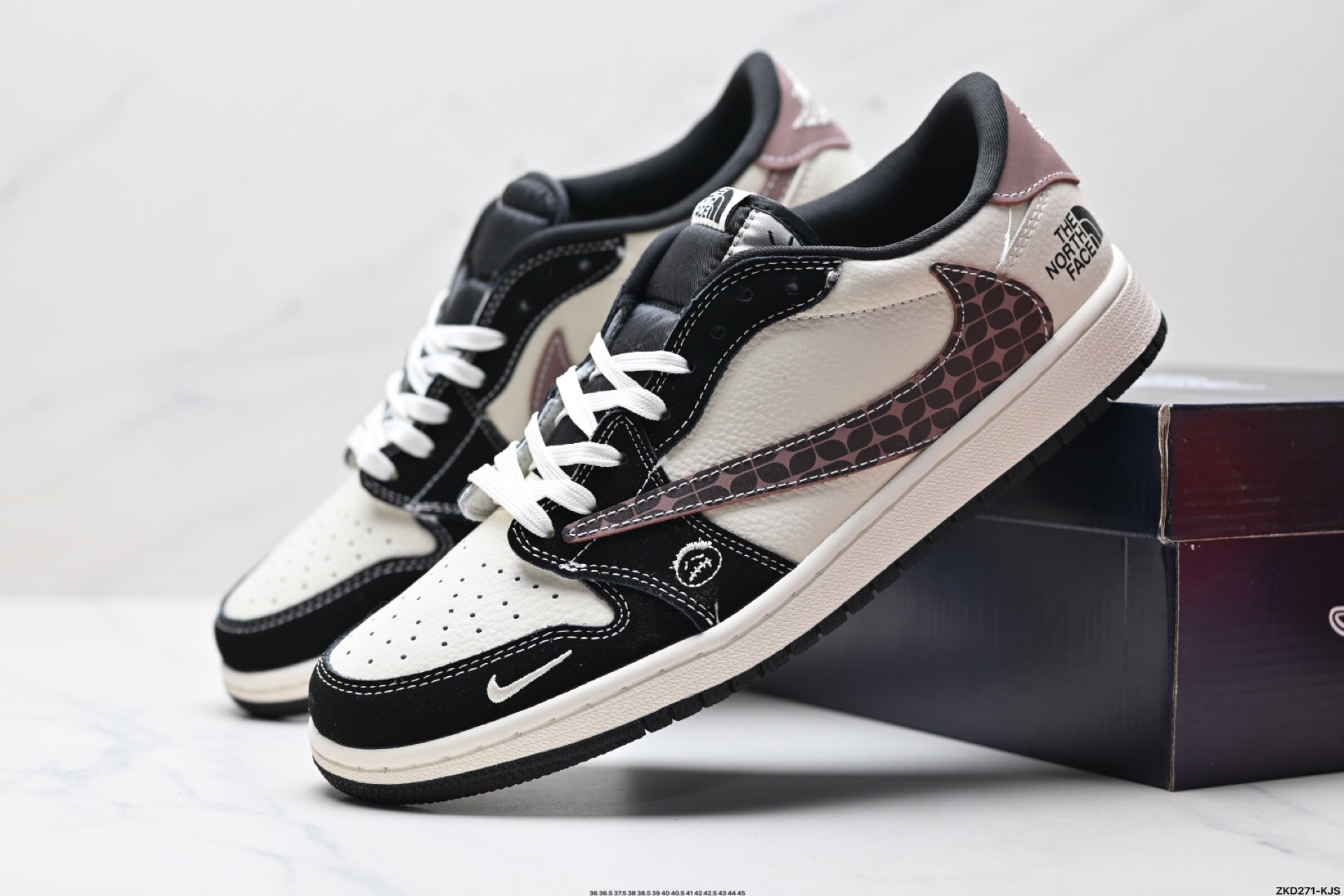 280 AJ1倒勾Travis Scott x Air Jordan 1 ” Reverse Mocha “ AJ1乔1 TS 闪电 联名倒钩 低帮文化篮球鞋 XS2024-036