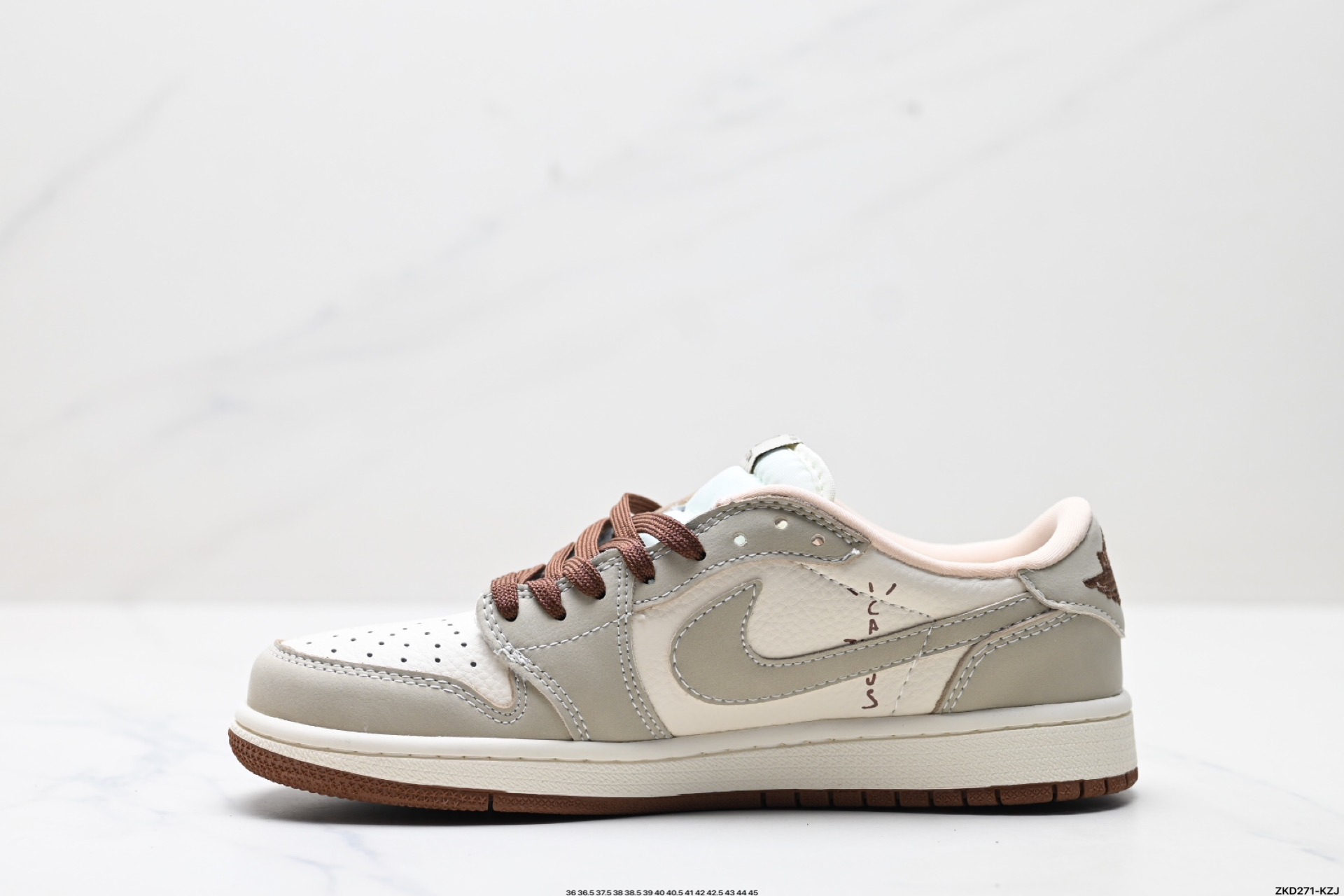 AJ1倒勾Travis Scott x Air Jordan 1 ” Reverse Mocha “ AJ1乔1 TS 闪电 联名倒钩 低帮文化篮球鞋 XS2024-060