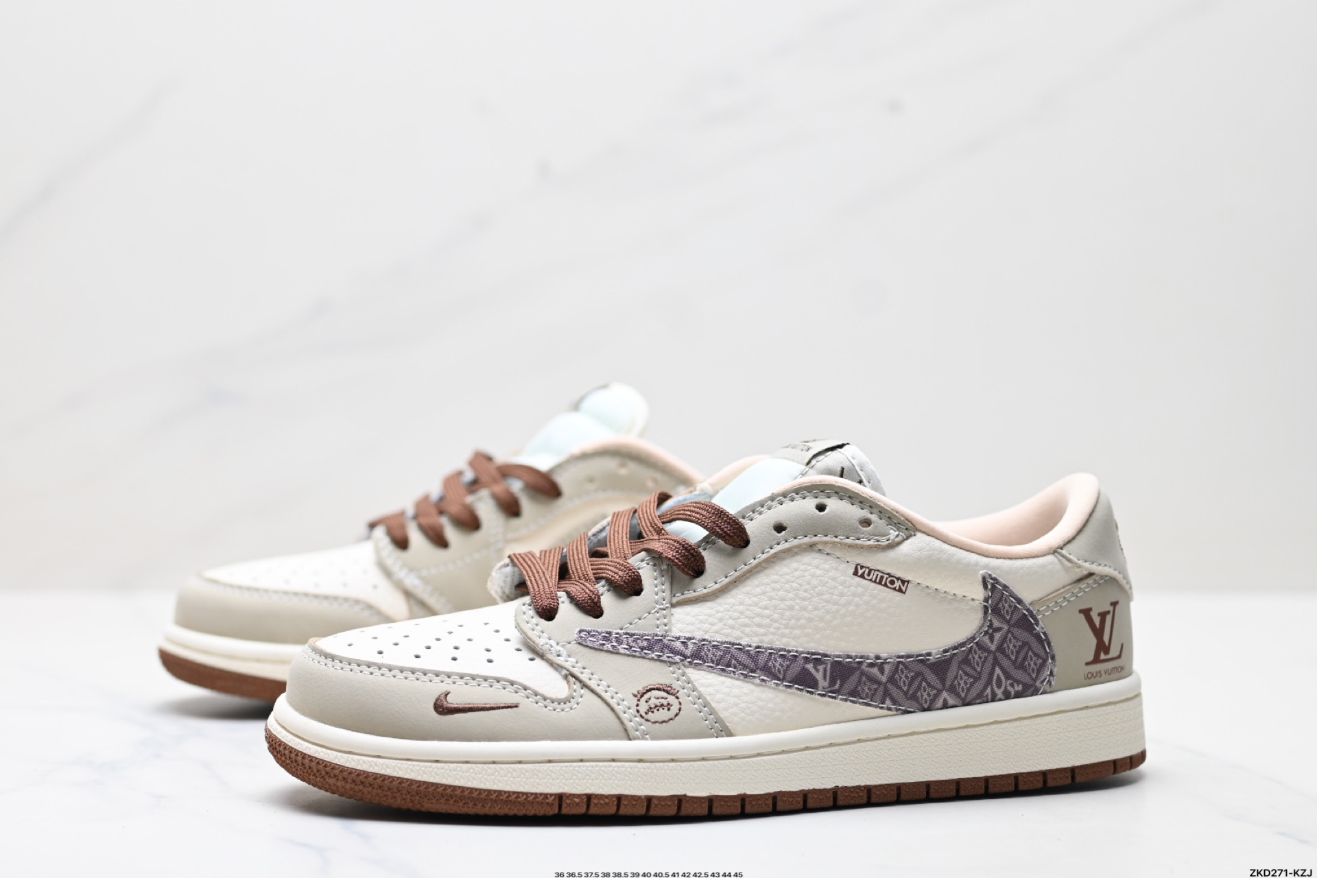 AJ1倒勾Travis Scott x Air Jordan 1 ” Reverse Mocha “ AJ1乔1 TS 闪电 联名倒钩 低帮文化篮球鞋 XS2024-060