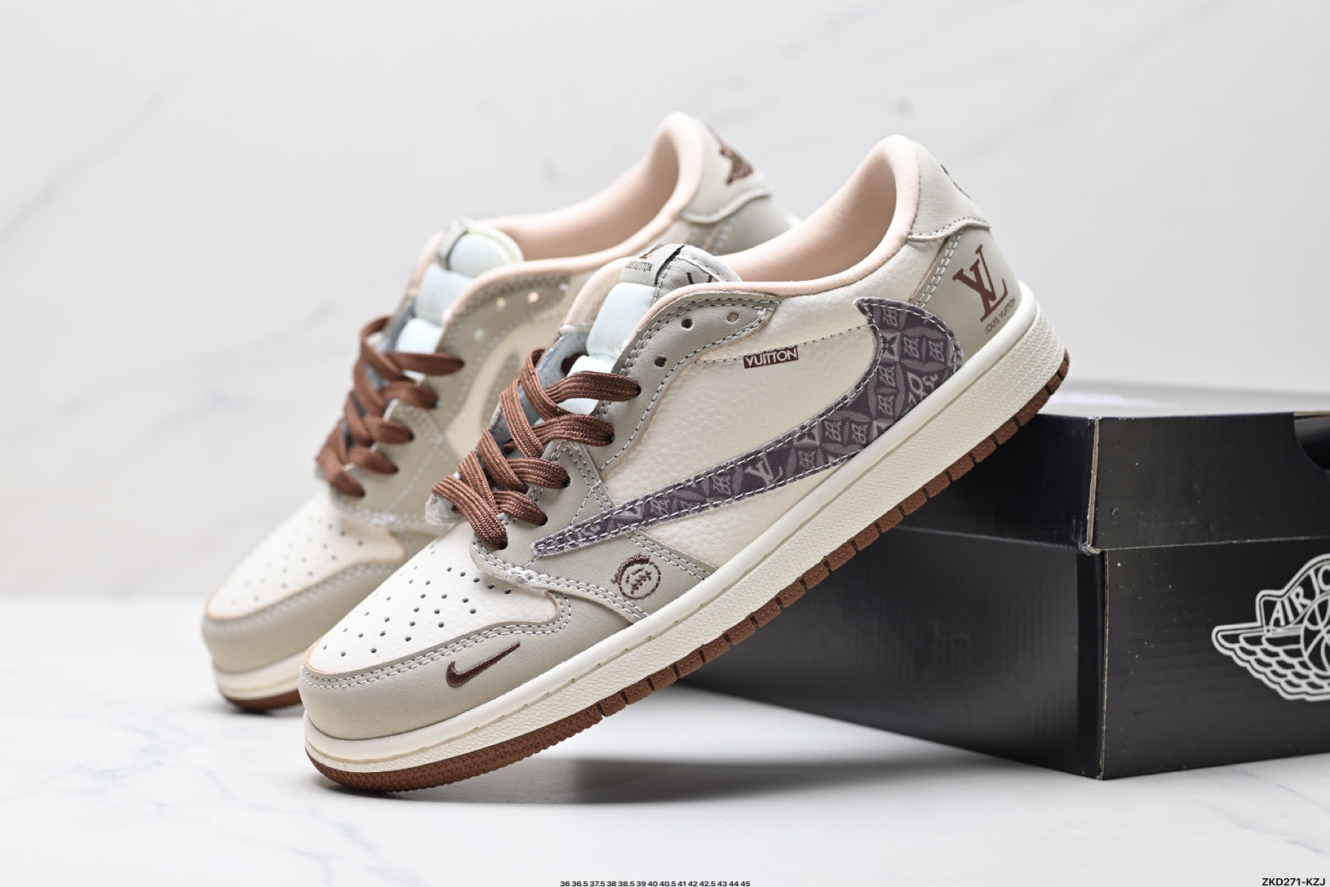 AJ1倒勾Travis Scott x Air Jordan 1 ” Reverse Mocha “ AJ1乔1 TS 闪电 联名倒钩 低帮文化篮球鞋 XS2024-060