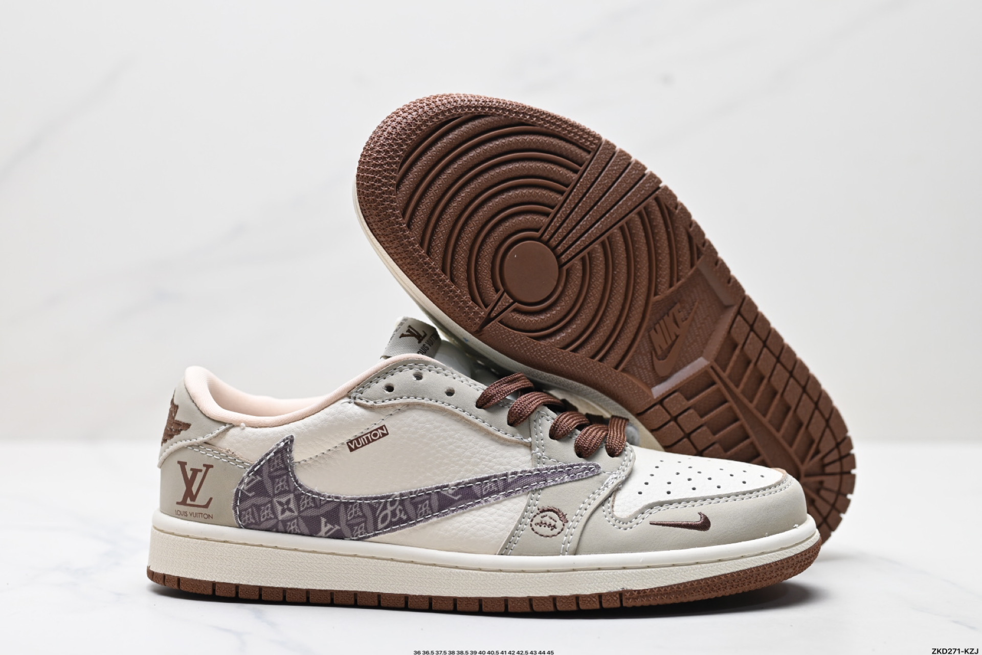 AJ1倒勾Travis Scott x Air Jordan 1 ” Reverse Mocha “ AJ1乔1 TS 闪电 联名倒钩 低帮文化篮球鞋 XS2024-060