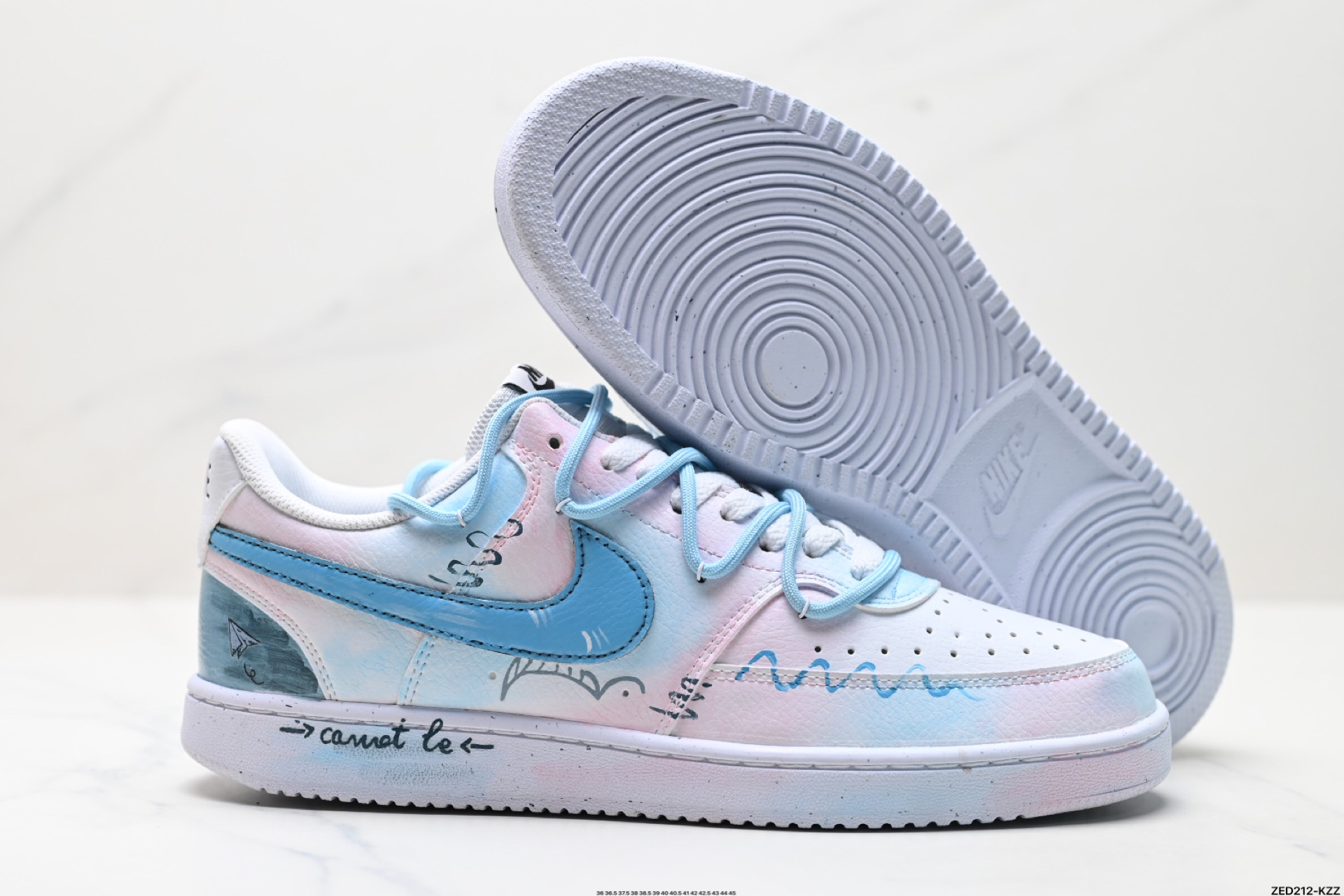 270 NIKE COURT VISION LO ‘DIY’定制 低帮百搭 透气休闲运动板鞋 DH2987-215
