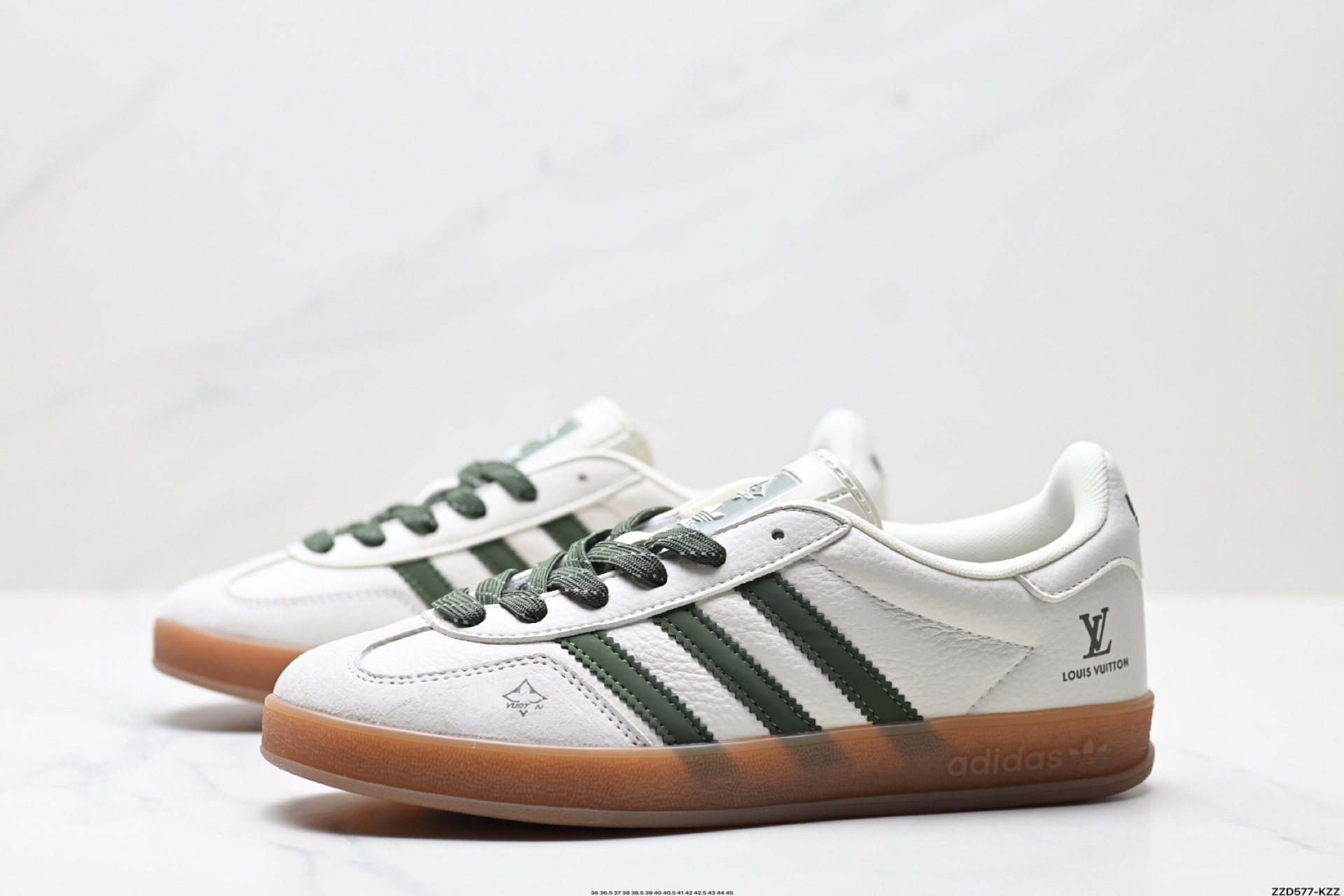 adidas originals GAZELLE INDOOR Indoor LV T头鞋 防滑耐磨轻便 低帮 板鞋 男女同款 白绿 DM1234-001