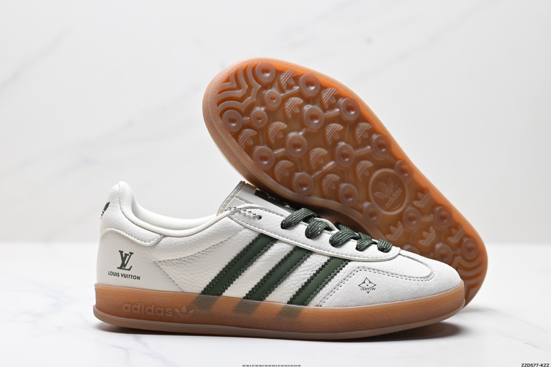 adidas originals GAZELLE INDOOR Indoor LV T头鞋 防滑耐磨轻便 低帮 板鞋 男女同款 白绿 DM1234-001