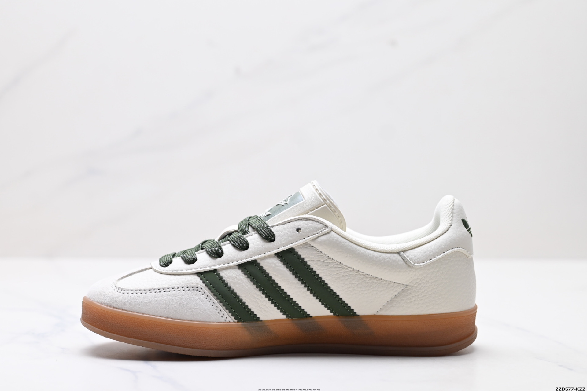 adidas originals GAZELLE INDOOR Indoor LV T头鞋 防滑耐磨轻便 低帮 板鞋 男女同款 白绿 DM1234-001
