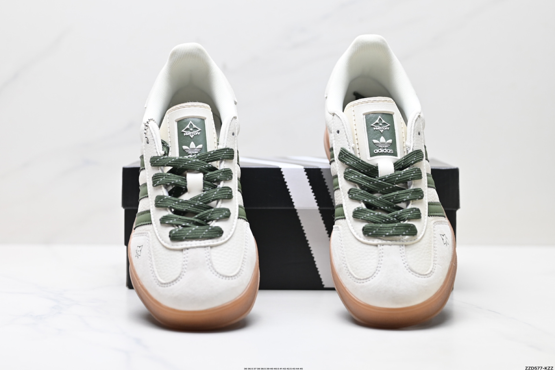 adidas originals GAZELLE INDOOR Indoor LV T头鞋 防滑耐磨轻便 低帮 板鞋 男女同款 白绿 DM1234-001