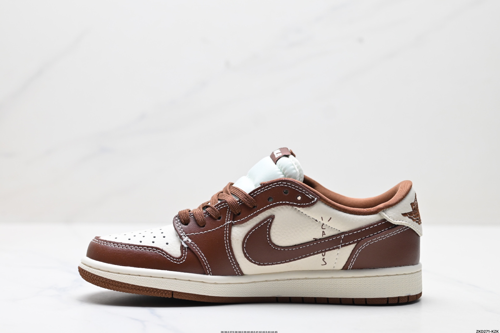 AJ1倒勾Travis Scott x Air Jordan 1 ” Reverse Mocha “ AJ1乔1 TS 闪电 联名倒钩 低帮文化篮球鞋 XS2024-014