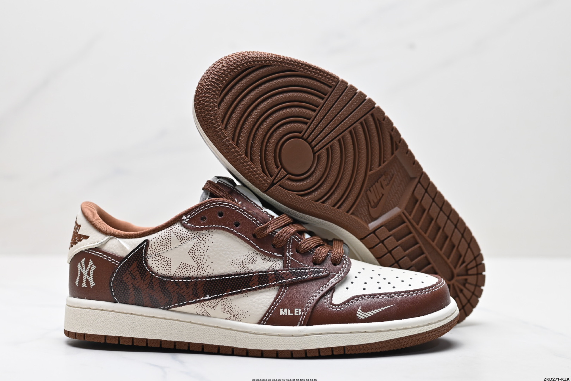 AJ1倒勾Travis Scott x Air Jordan 1 ” Reverse Mocha “ AJ1乔1 TS 闪电 联名倒钩 低帮文化篮球鞋 XS2024-014
