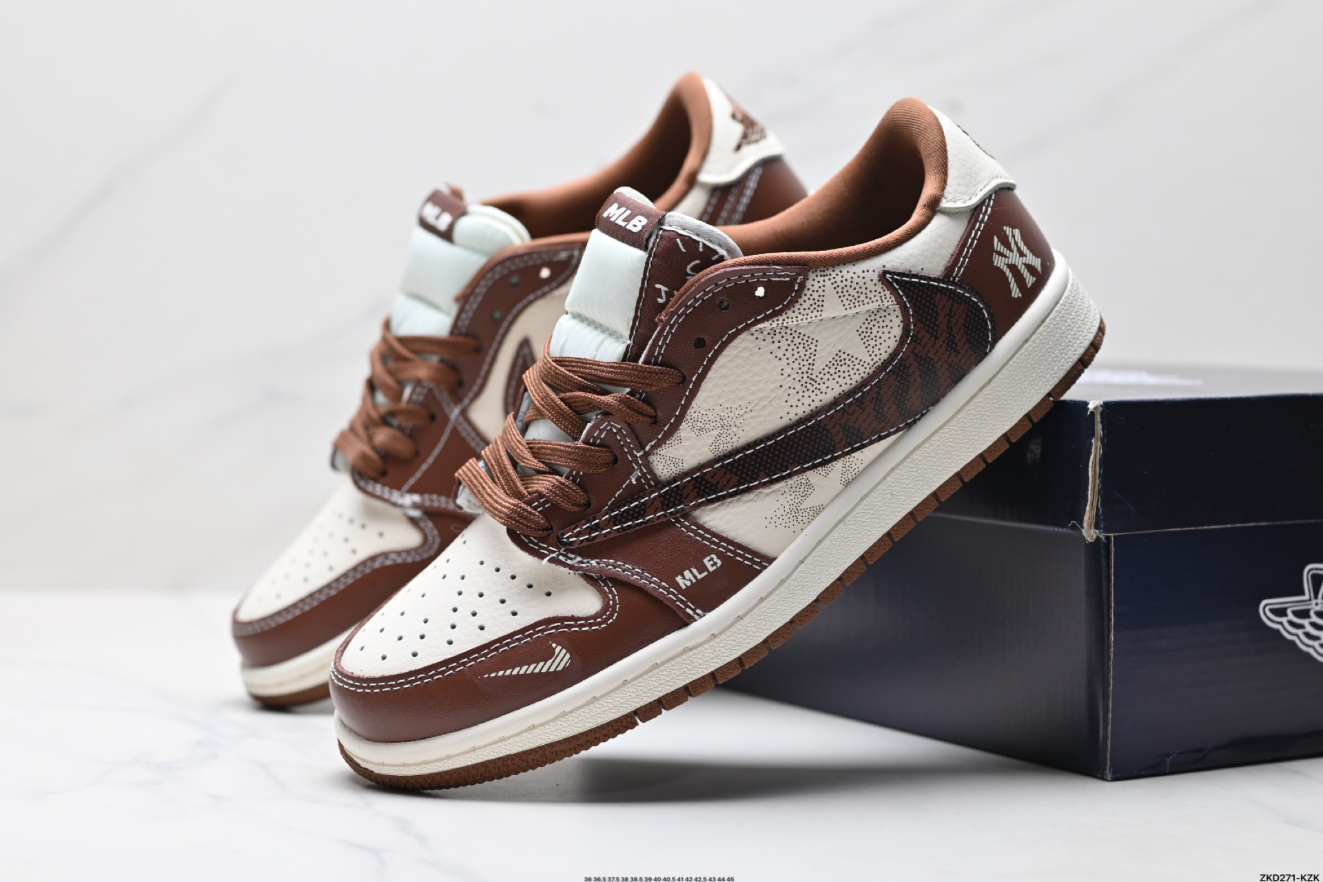 AJ1倒勾Travis Scott x Air Jordan 1 ” Reverse Mocha “ AJ1乔1 TS 闪电 联名倒钩 低帮文化篮球鞋 XS2024-014