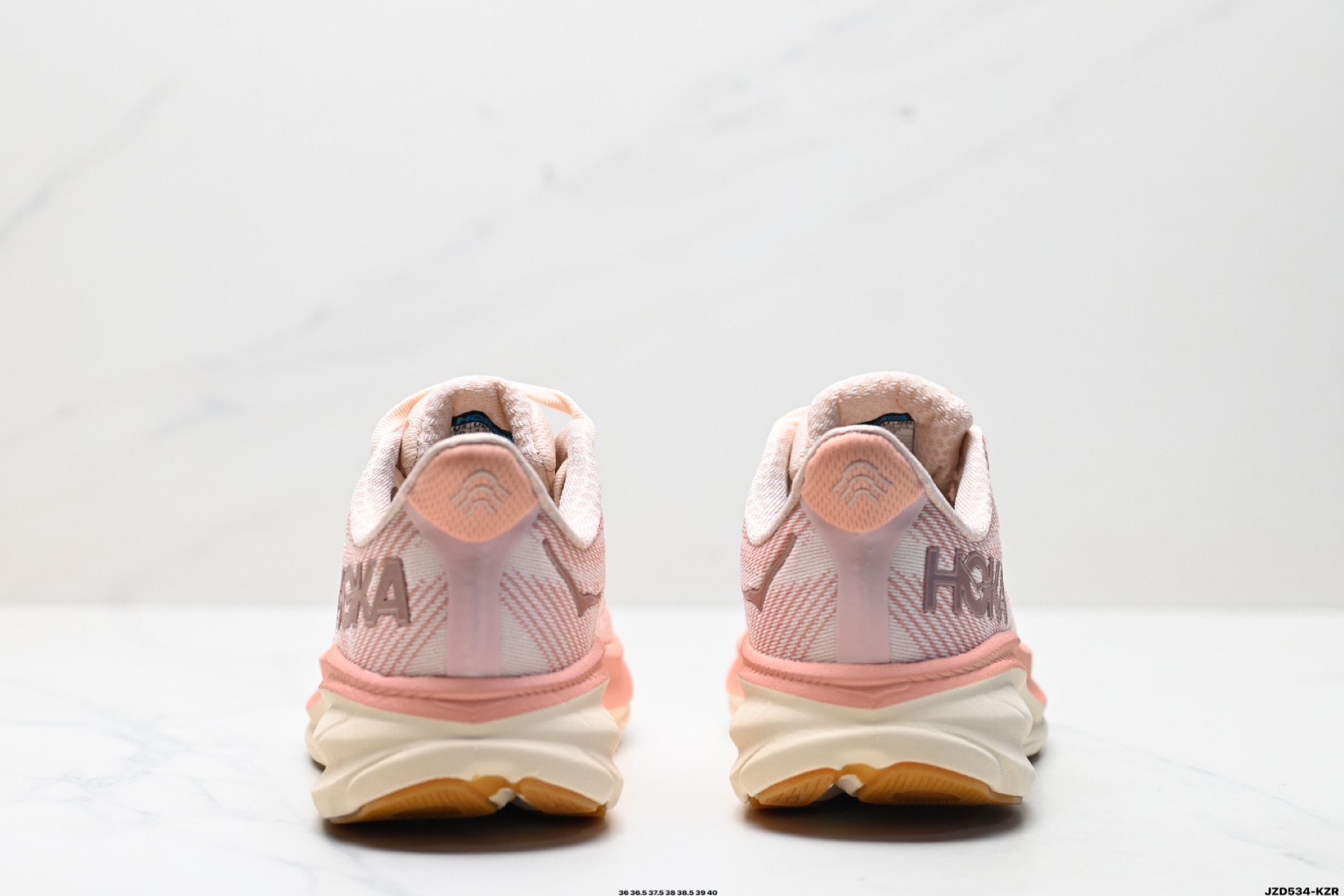 Hoka Clifton 9 Women's Running Shoe - Peach/White, Lightweight and Cushioned 7 i1745862454782 3221 0 5