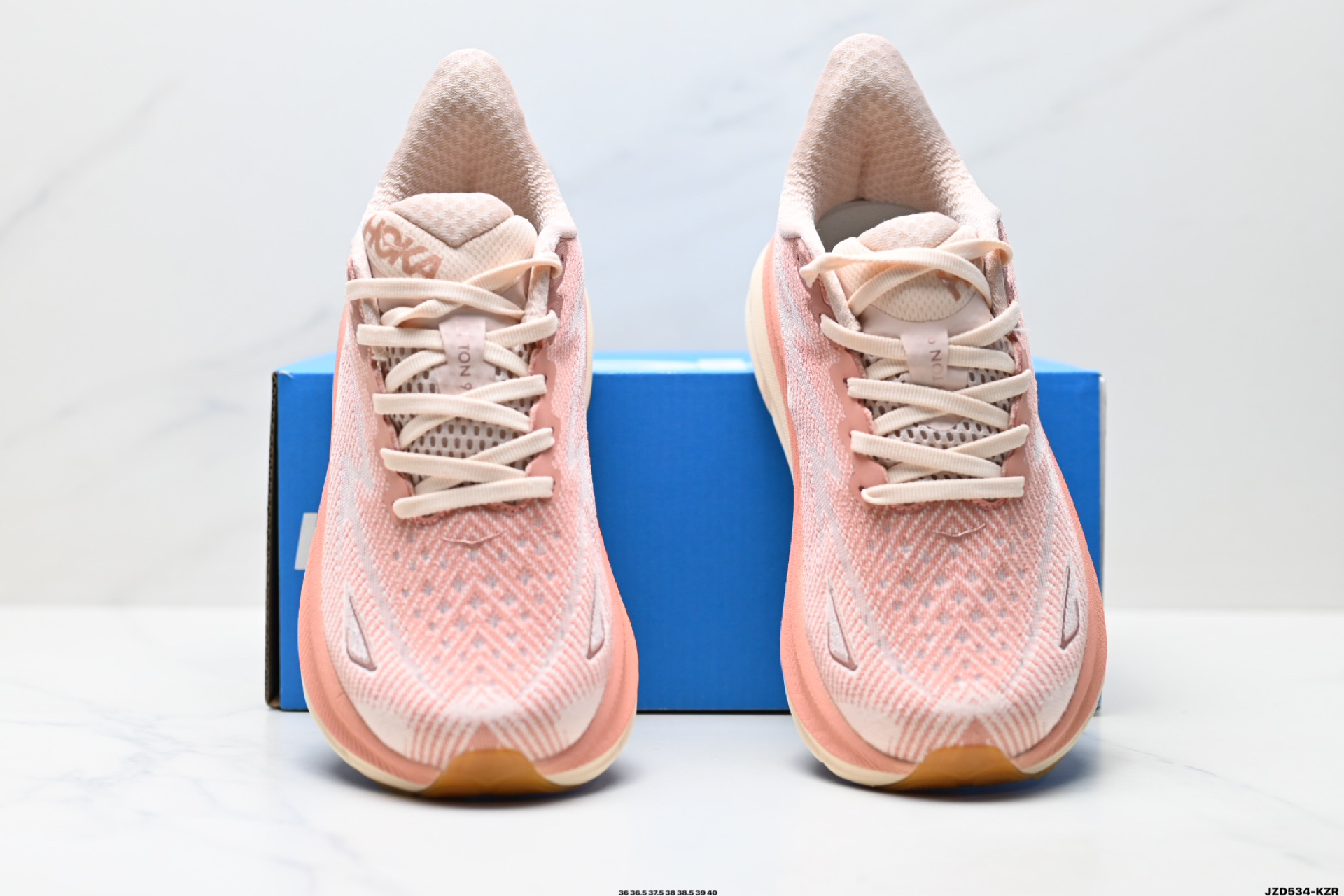 Hoka Clifton 9 Women's Running Shoe - Peach/White, Lightweight and Cushioned 8 i1745862456154 1586 0 6