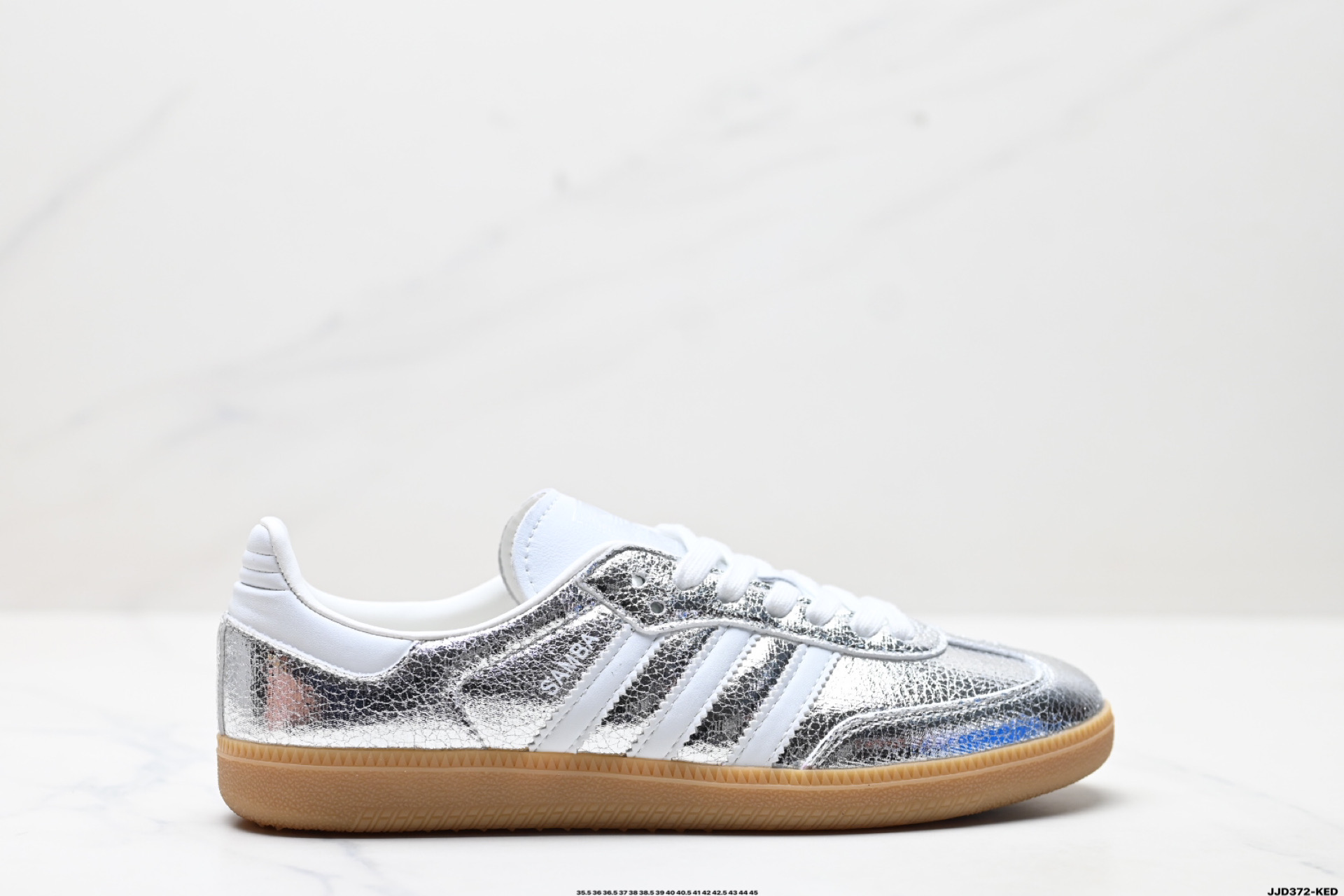 Adidas Originals Samba Silver Leather Low-Top Casual Fashion Sneakers