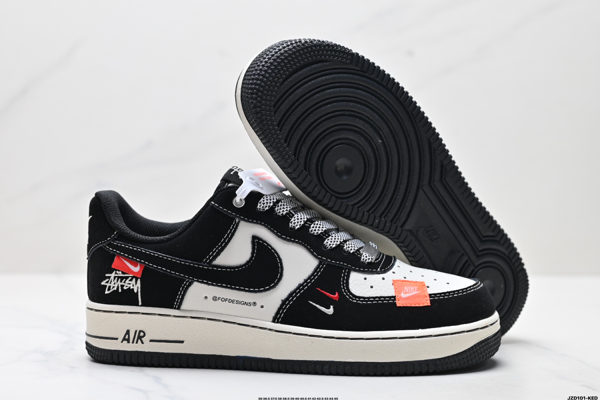 Nike Air Force 1 '07 Low Stüssy Black and White Casual Sneakers 6 i1745944867291 253 0 4