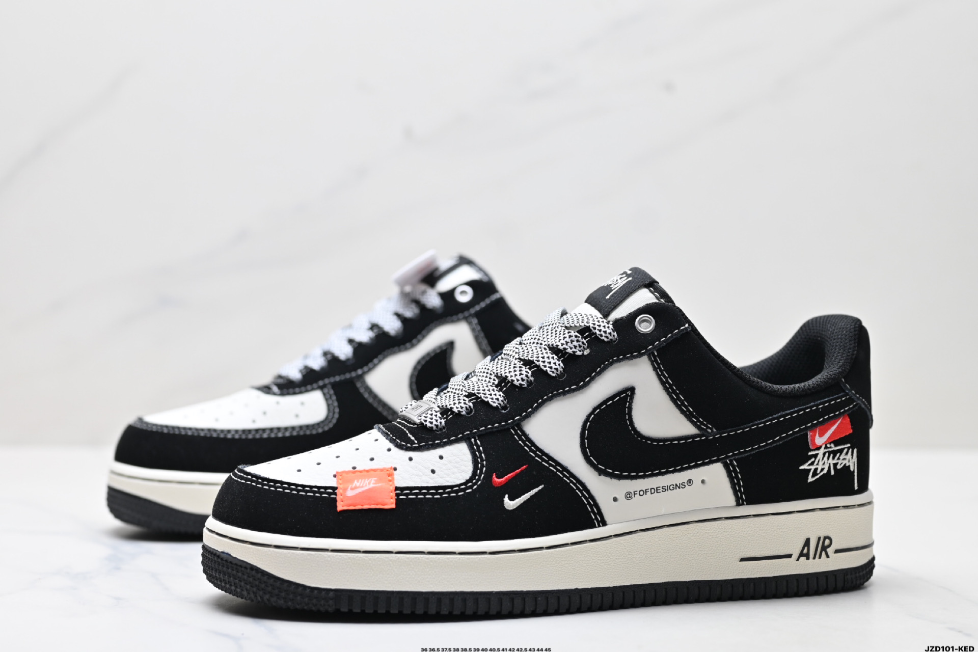 Nike Air Force 1 '07 Low Stüssy Black and White Casual Sneakers 5 i1745944867292 1883 0 3