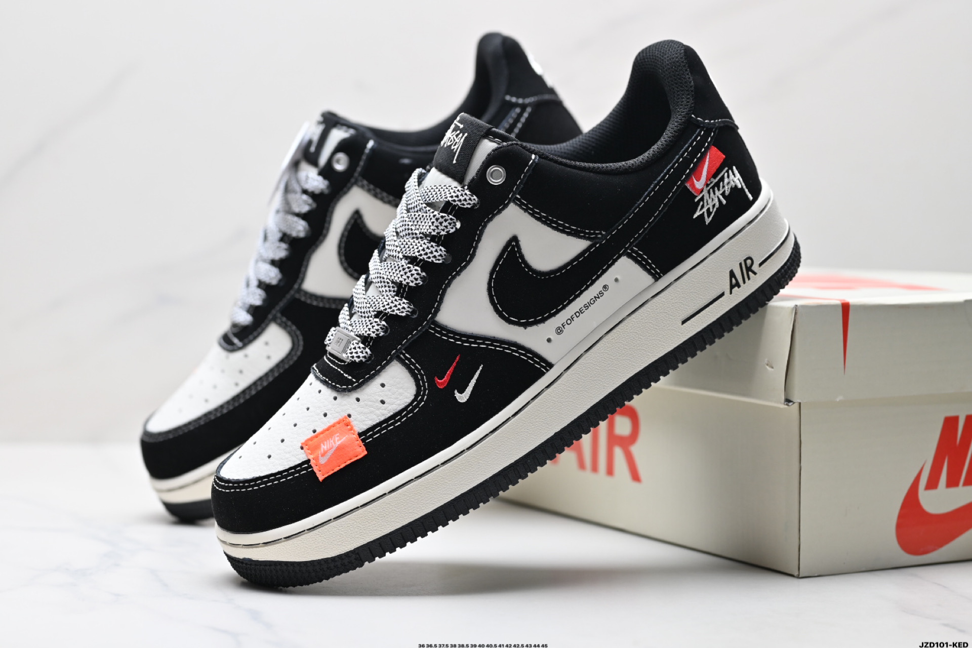 Nike Air Force 1 '07 Low Stüssy Black and White Casual Sneakers 9 i1745944868424 1038 0 7