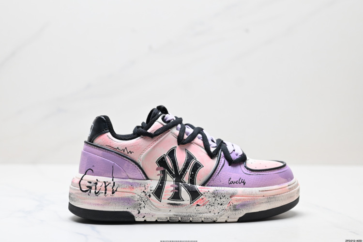 MLB New York Yankees Custom Sneakers - Pink Gothic Graffiti Design 1 MLB New York Yankees Custom Sneakers – Pink Gothic Graffiti Design