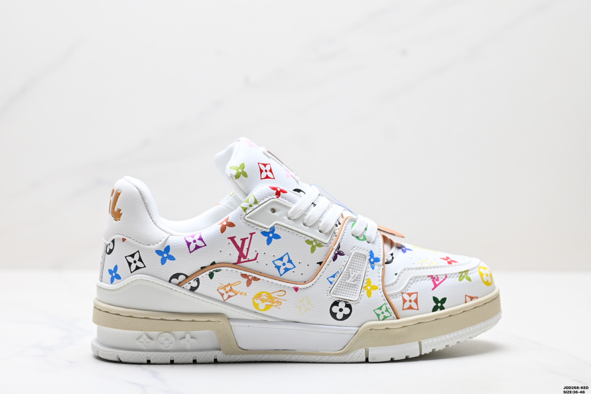 Louis Vuitton Trainer Sneaker Low White Multi-color Casual Shoes 2 i1745945895495 5857 0 0