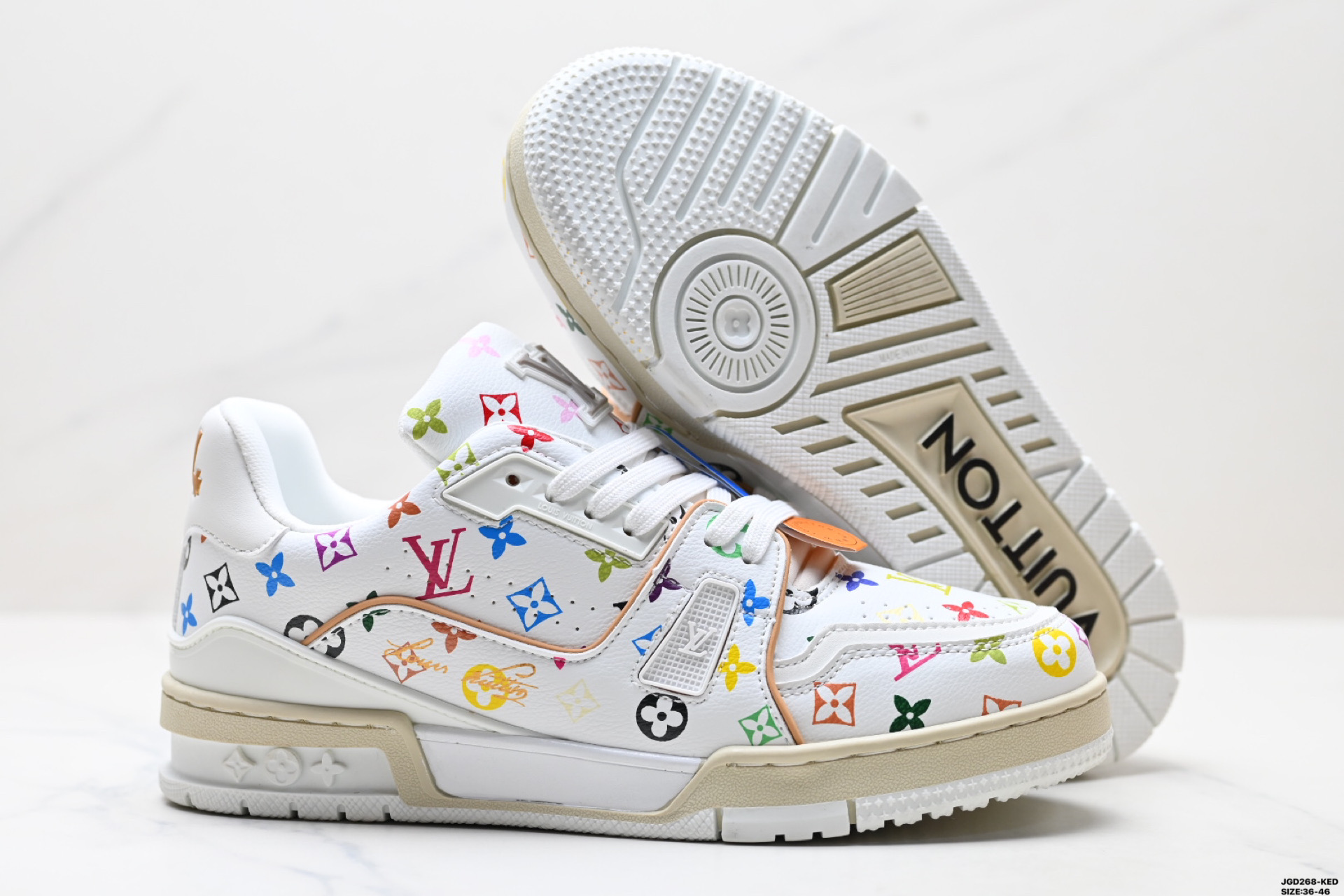 Louis Vuitton Trainer Sneaker Low White Multi-color Casual Shoes 6 i1745945895495 6071 0 4