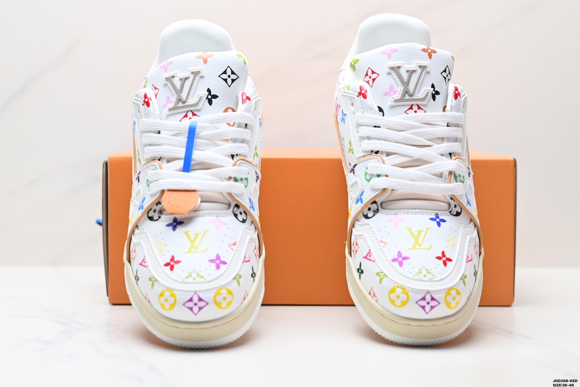 Louis Vuitton Trainer Sneaker Low White Multi-color Casual Shoes 8 i1745945895495 6144 0 6