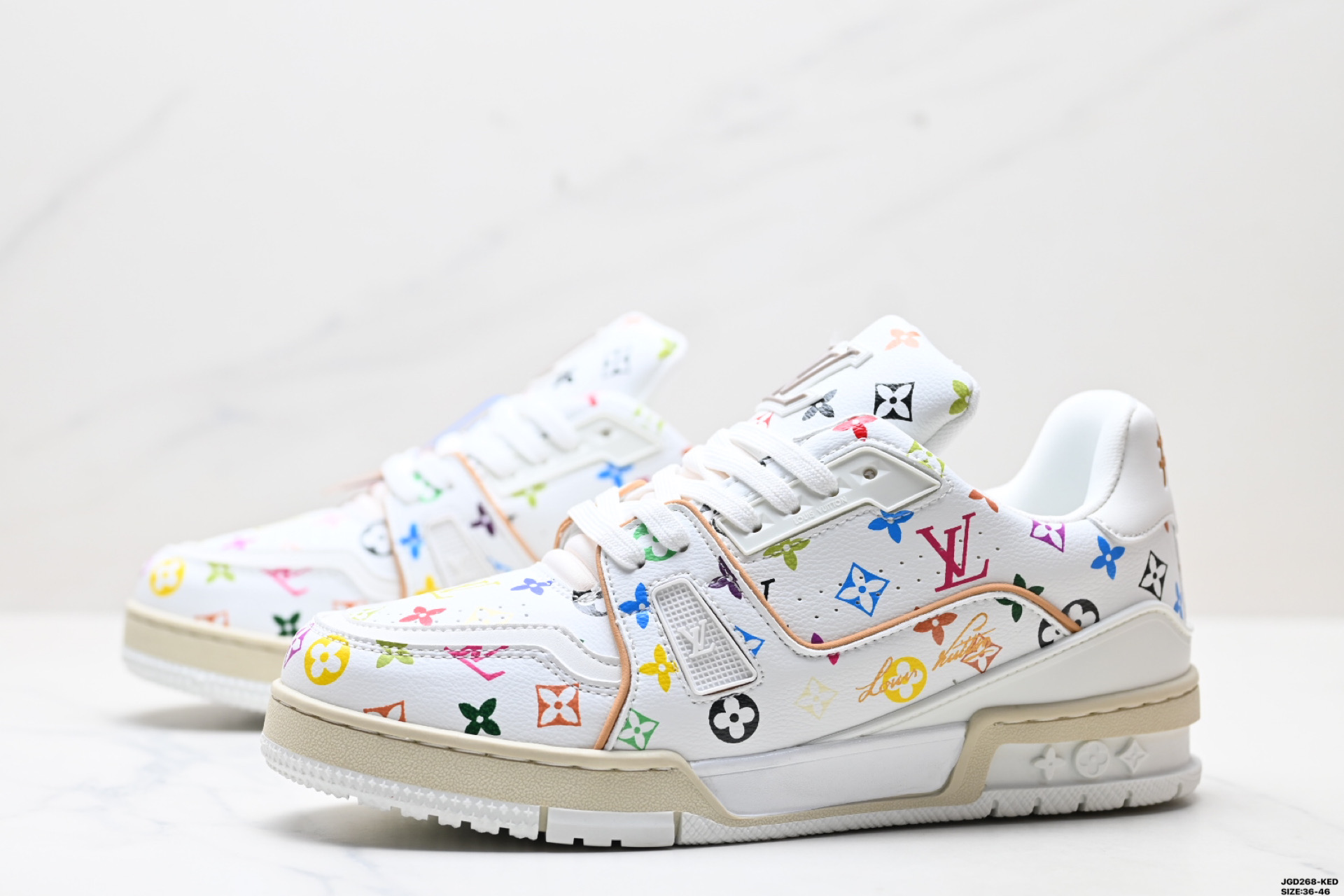 Louis Vuitton Trainer Sneaker Low White Multi-color Casual Shoes 5 i1745945895496 8156 0 3
