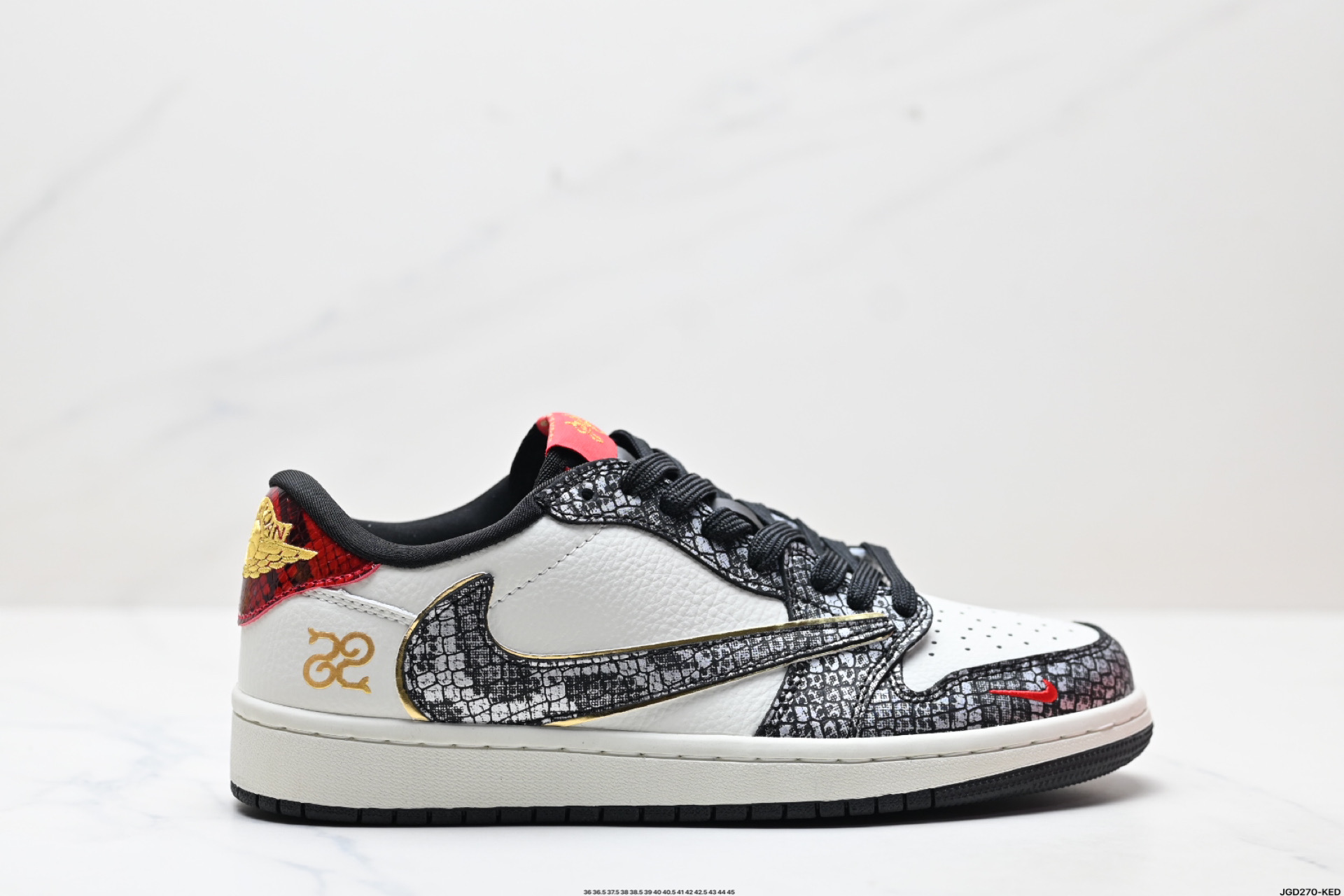 Air Jordan 1 Travis Scott Reverse Mocha Low-Top Sneakers