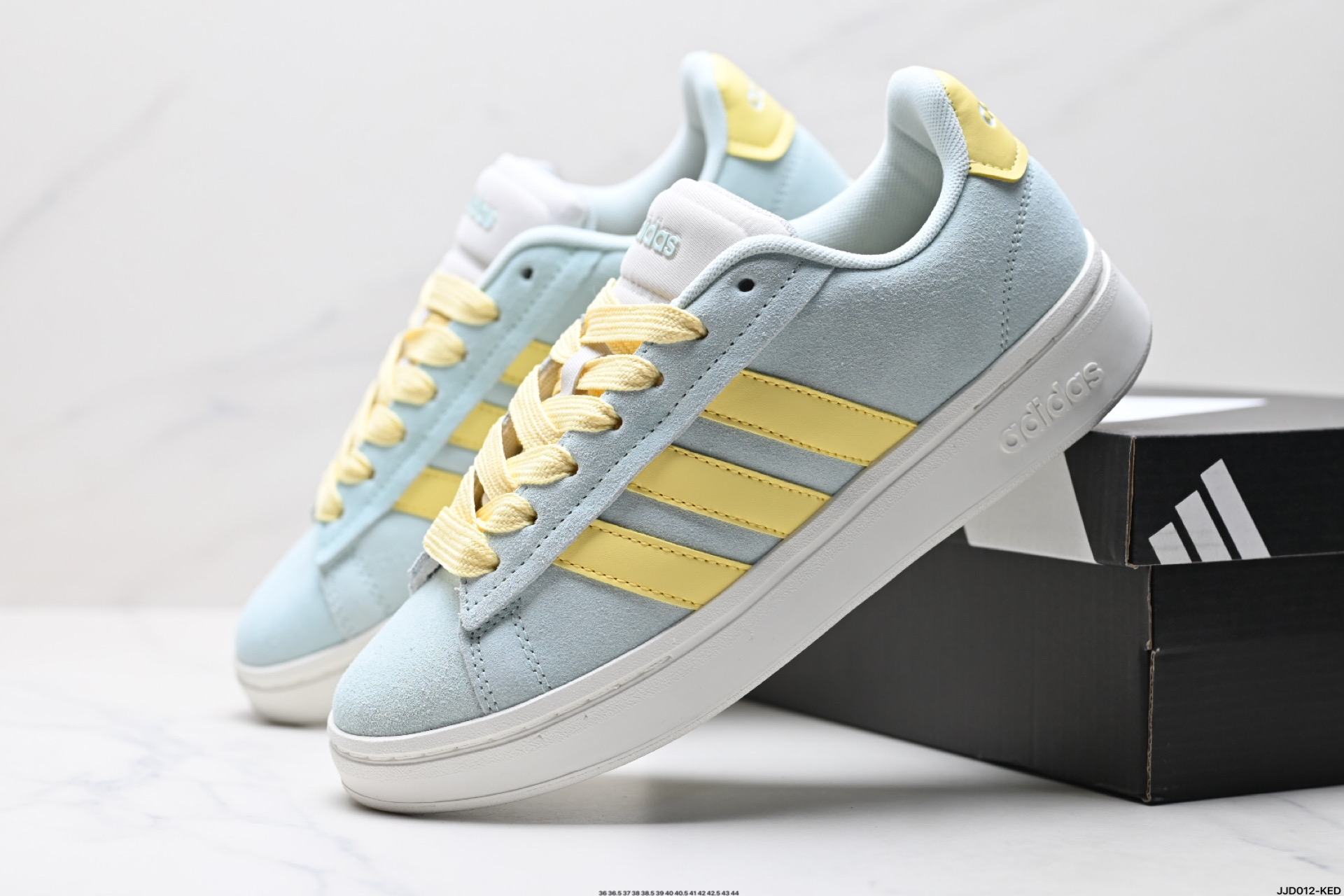 Adidas Grand Court 2.0 Low Top Sneakers - Light Blue & Yellow, Retro Style 9 i1745947079696 6021 0 7