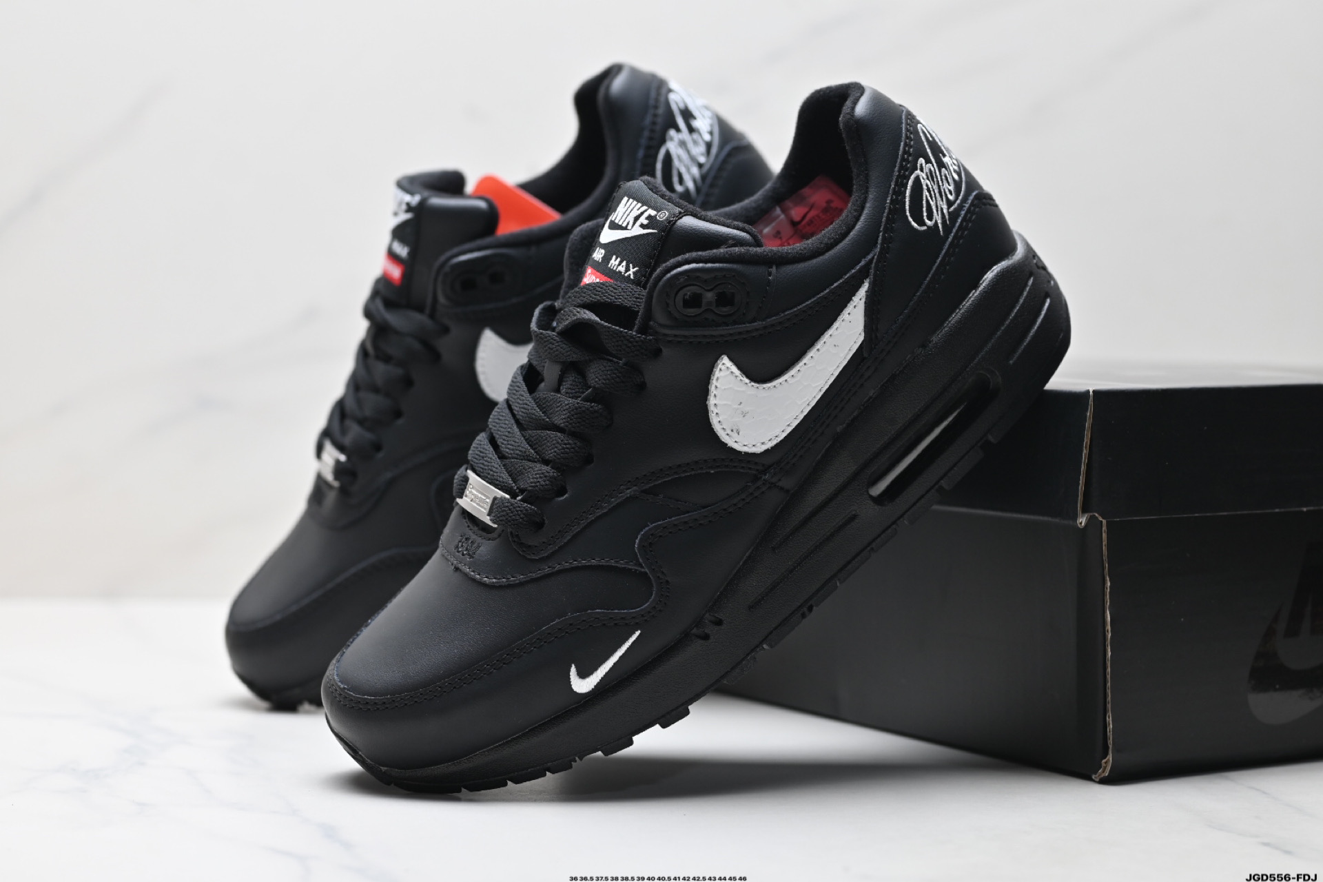 Nike Air Max 1 Black Leather Famous Edition Cushioned Sneakers 9 i1746028196420 9915 0 7